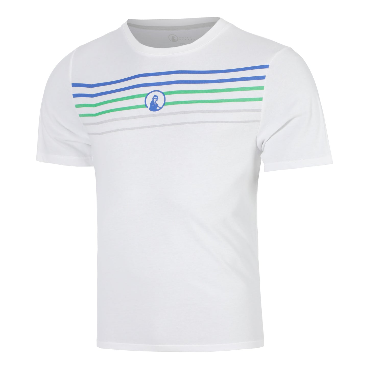Quiet Please Trainings Stripe T-shirt Heren - wit, oranje