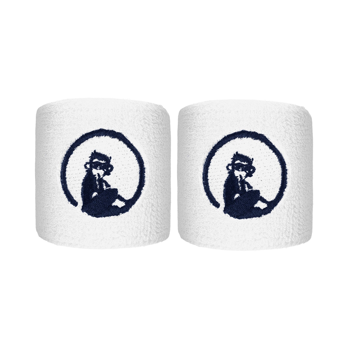 Quiet Please Zweetband Verpakking 2 stuks kort - wit, donkerblauw