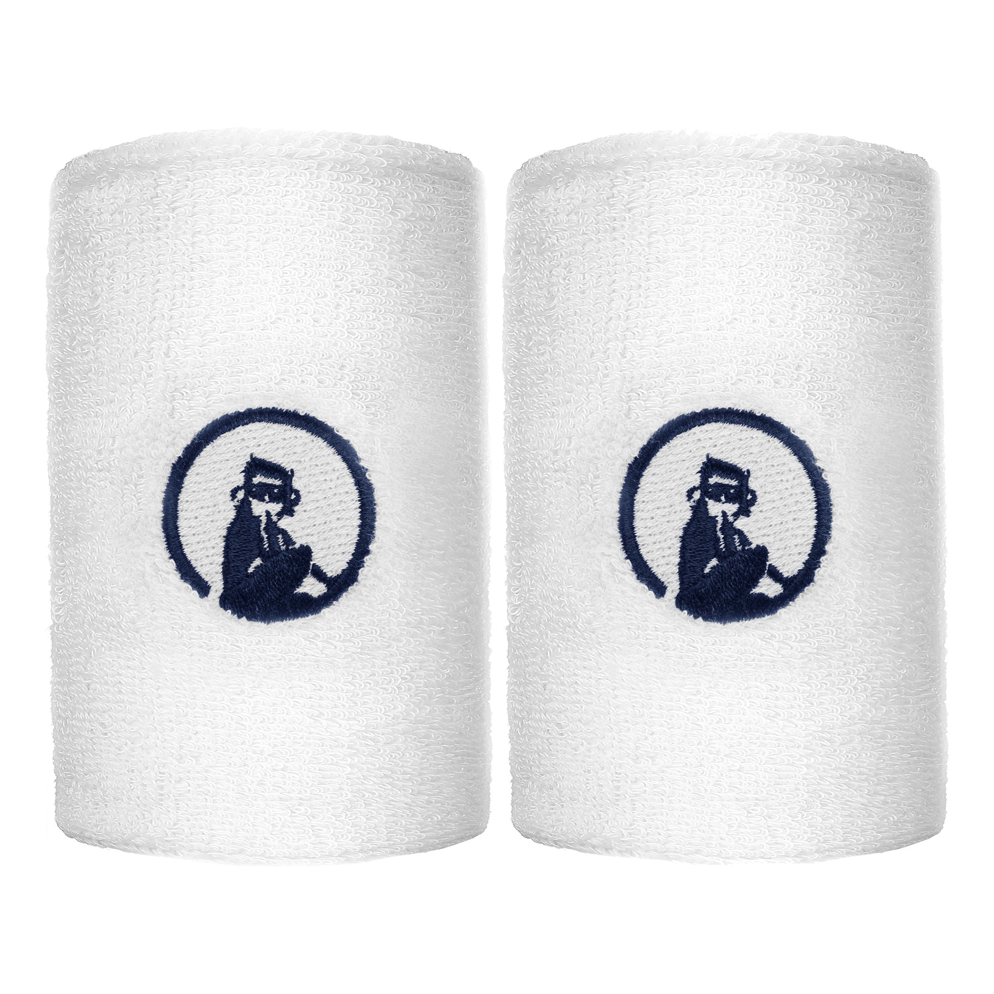 Quiet Please Zweetband Verpakking 2 stuks lang - wit, donkerblauw