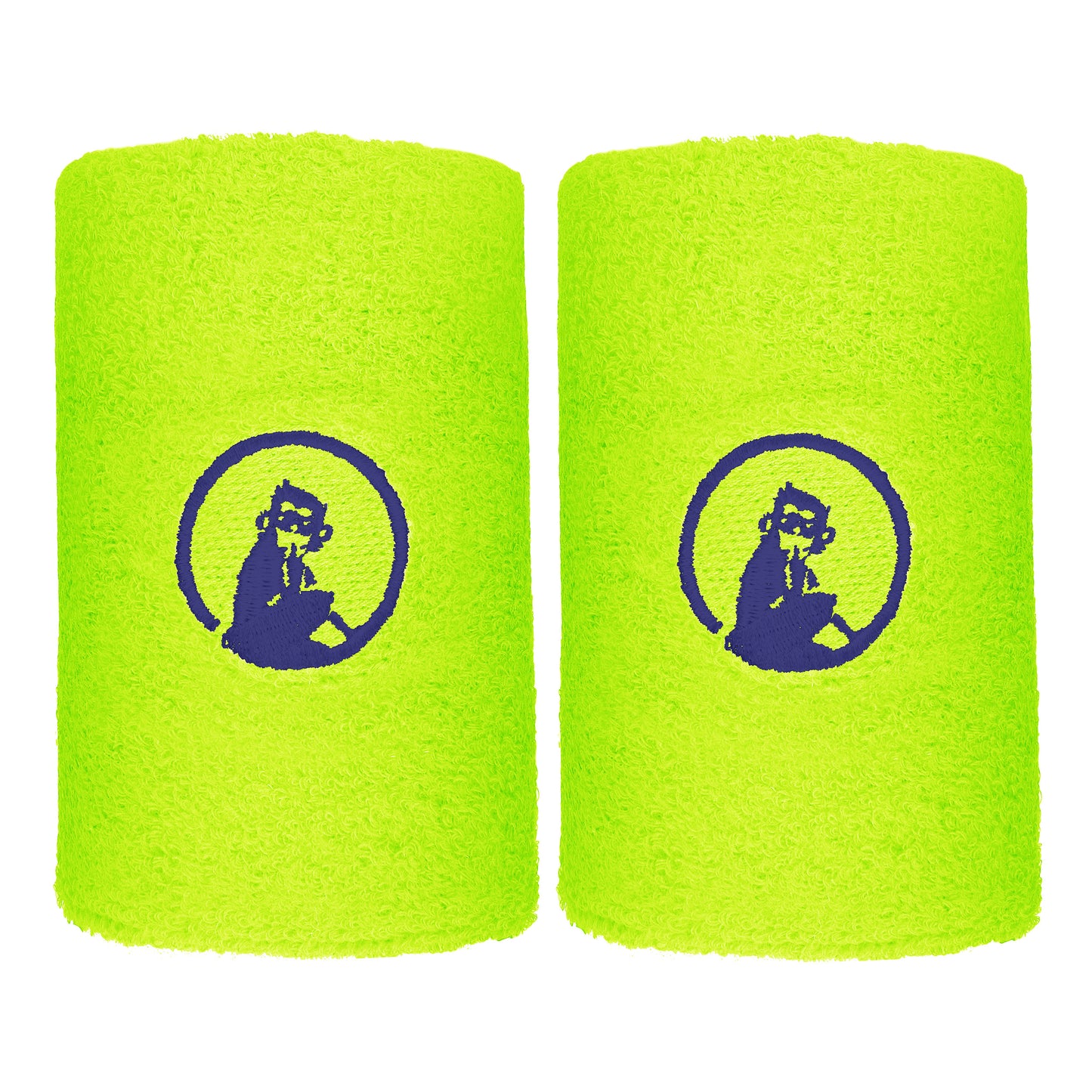 Quiet Please Zweetband Verpakking 2 stuks lang - neongroen, donkerblauw
