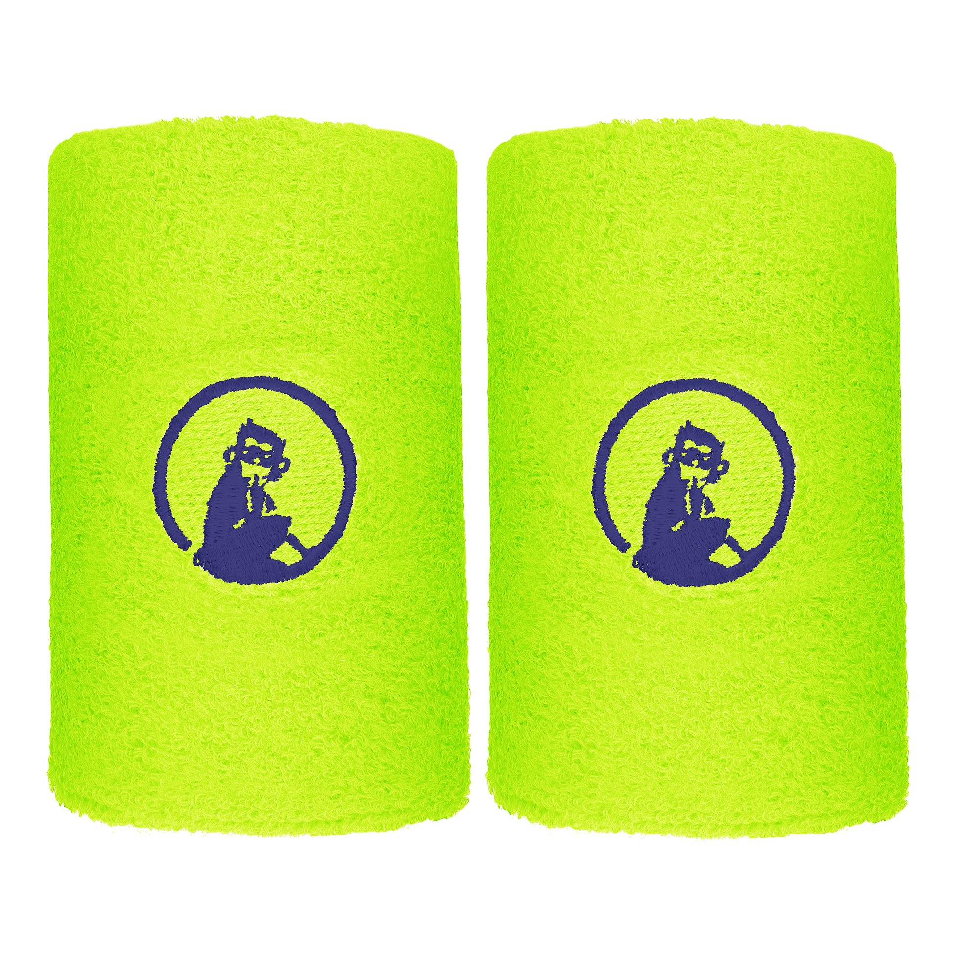 Quiet Please Zweetband Verpakking 2 stuks lang - neongroen, donkerblauw