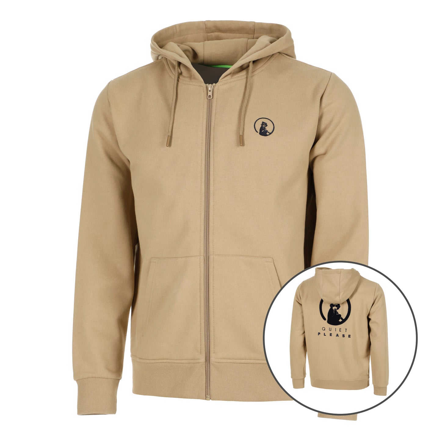 Quiet Please Wild Tonal Zip Sportjas Heren-Beige