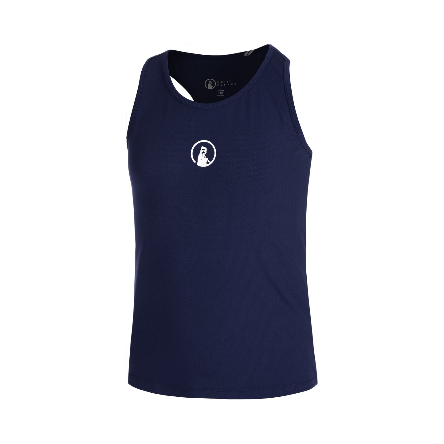 Quiet Please Racerback Tanktop Meisjes-Donkerblauw,Wit