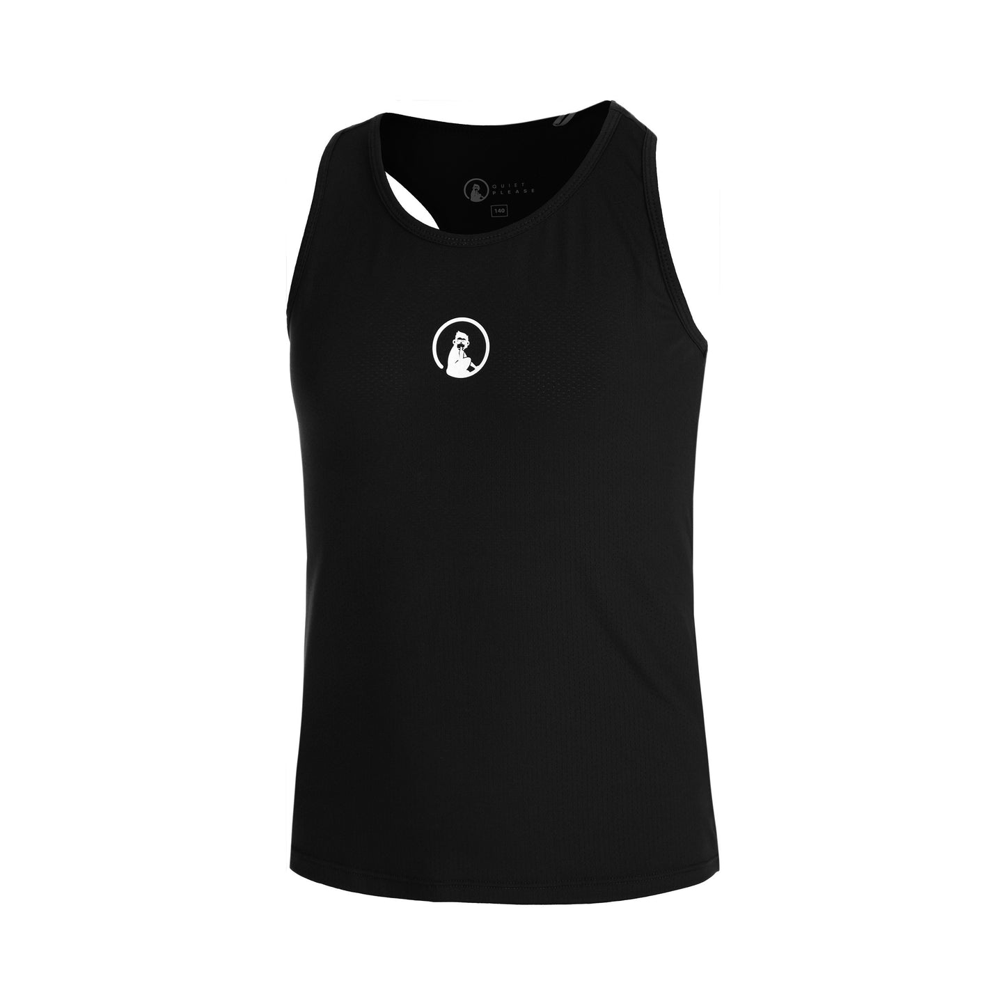 Quiet Please Racerback Tanktop Meisjes-Zwart,Wit