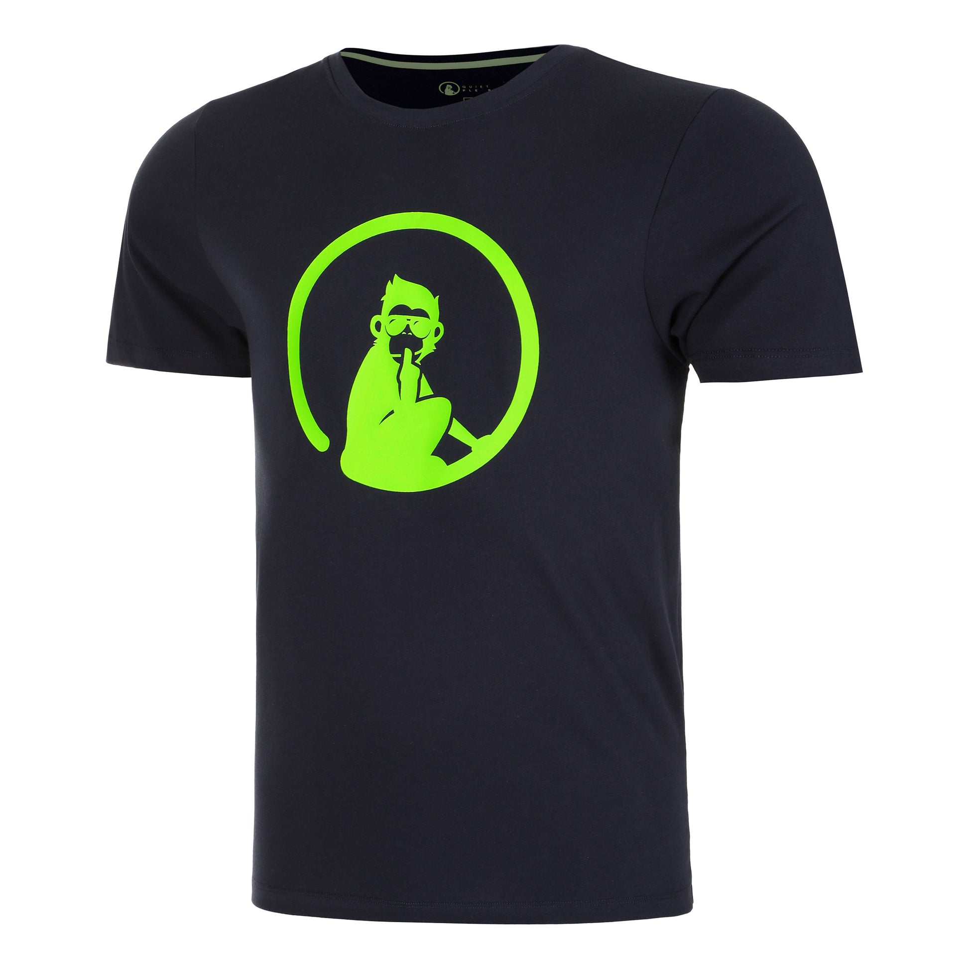 Quiet Please Wild Trainings T-shirt Heren-Donkerblauw,Neongroen