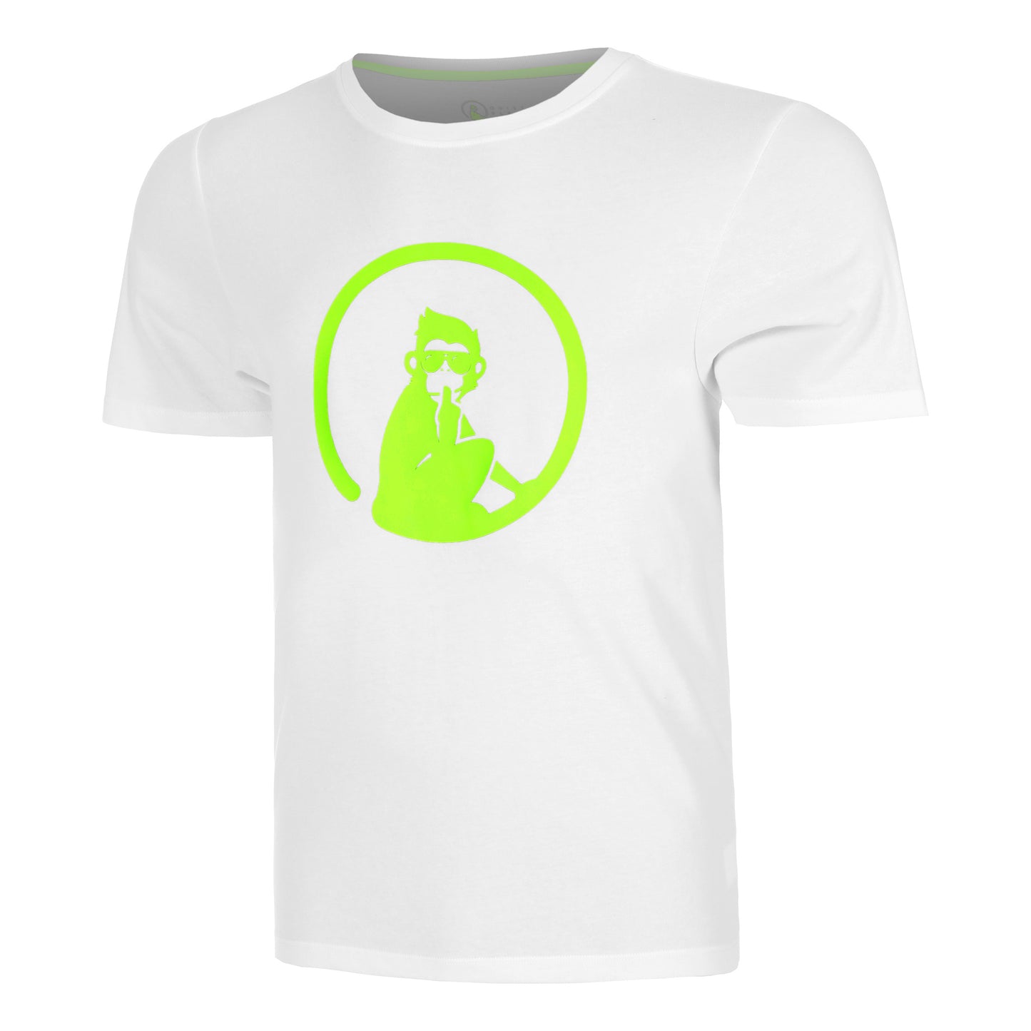 Quiet Please Wild Trainings T-shirt Heren-Wit,Neongroen