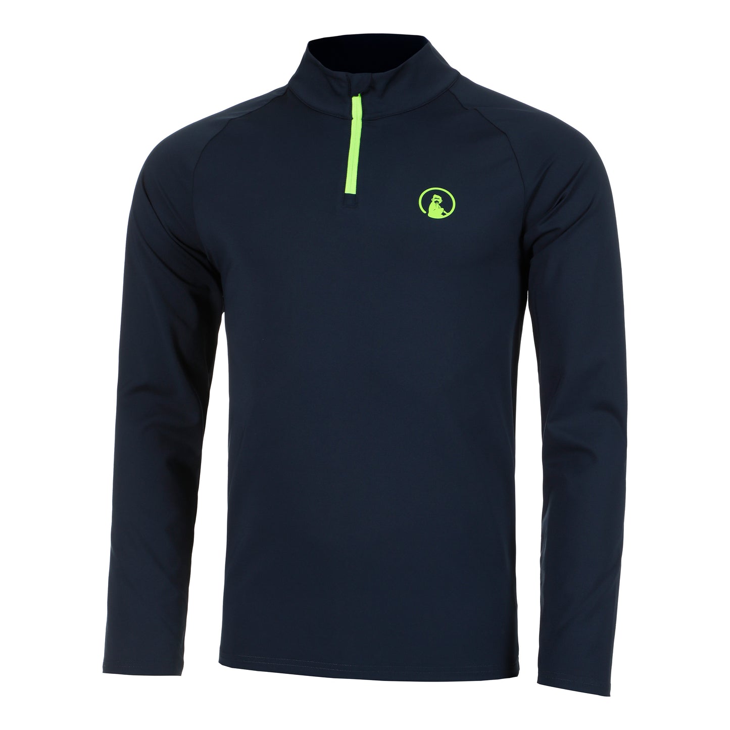 Quiet Please Wild Big Serve 1/4 Zip Longsleeve Heren-Donkerblauw,Neongroen