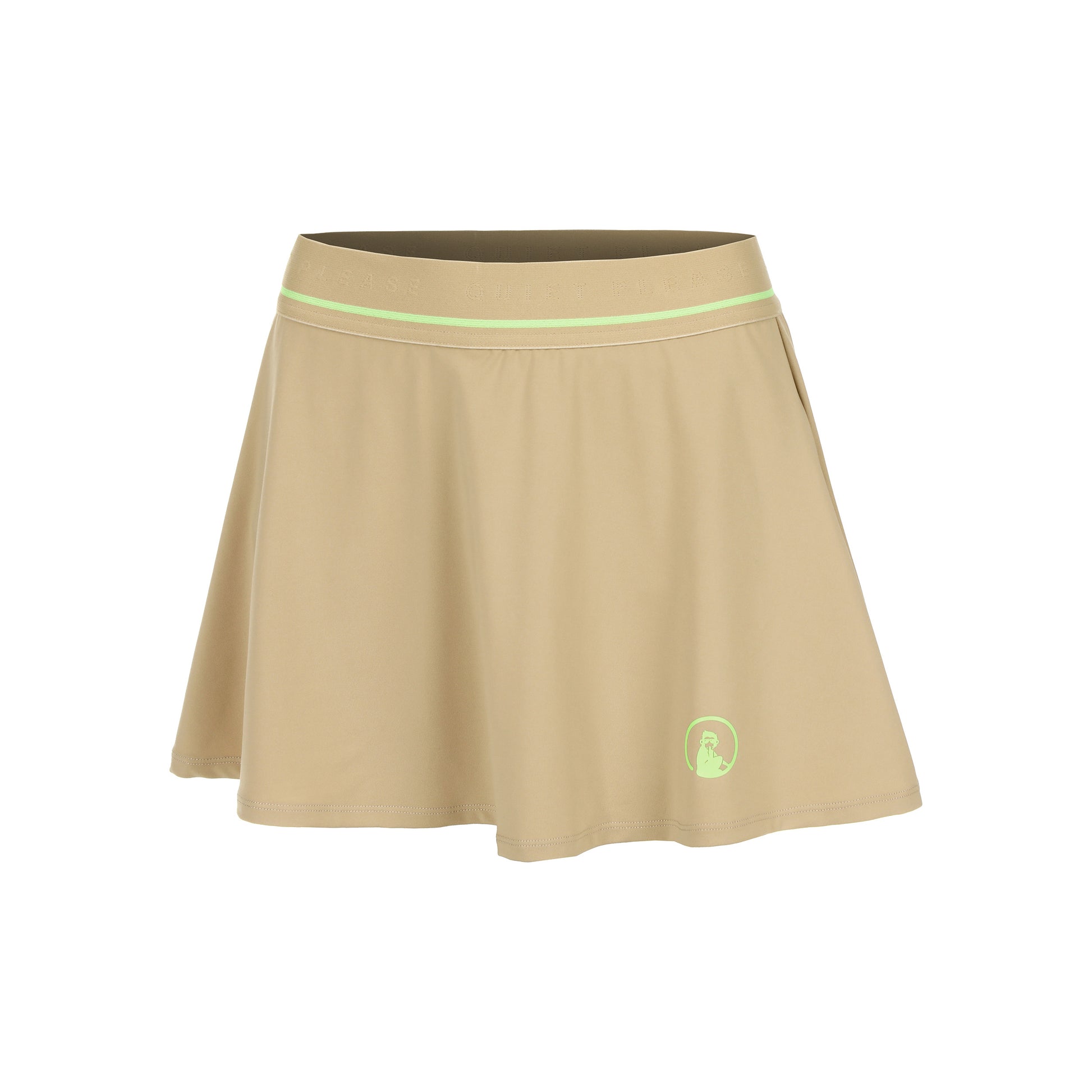 Quiet Please Wild Bounce Rok Dames-Beige,Neongroen