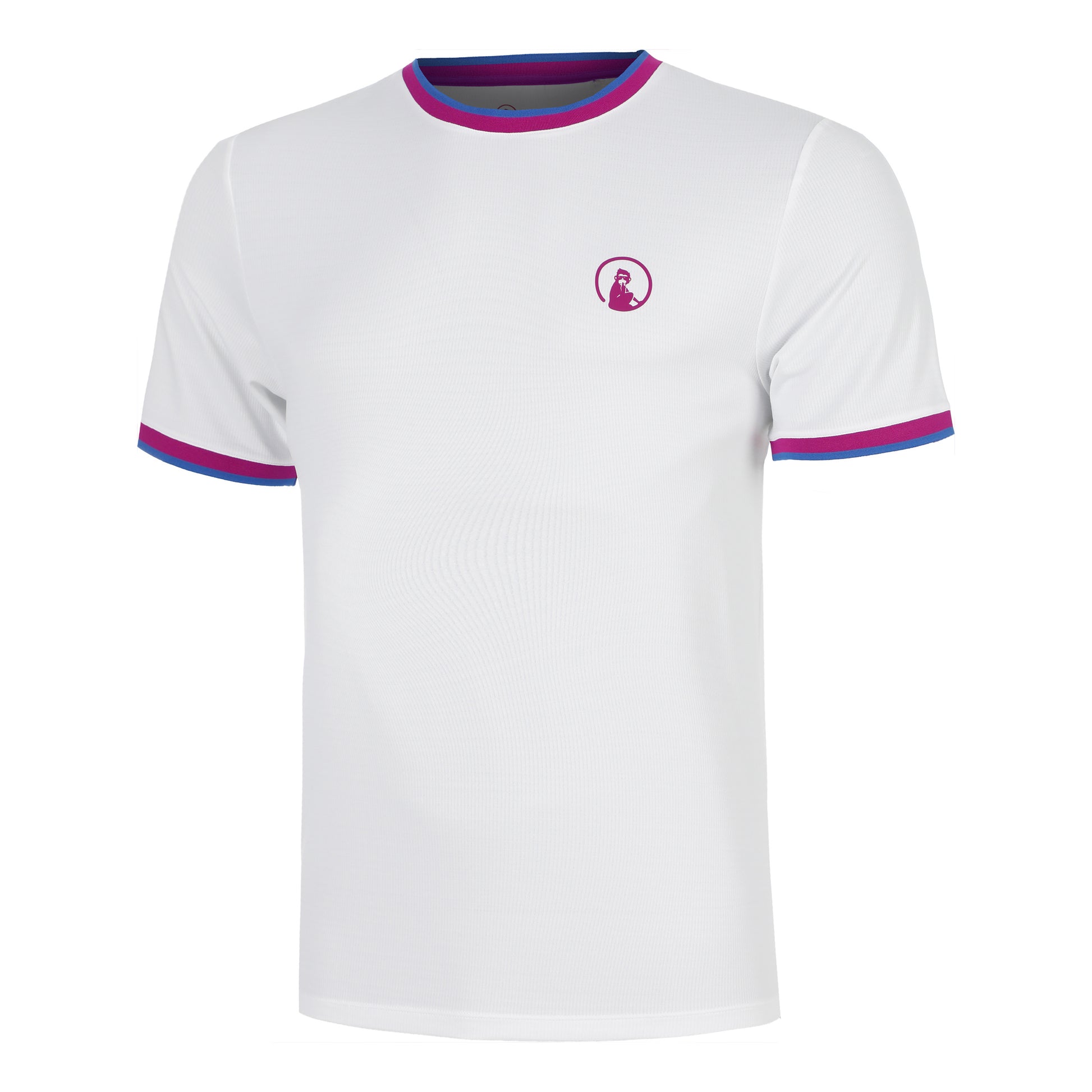 Quiet Please Break Ringer T-shirt Heren-wit, berry