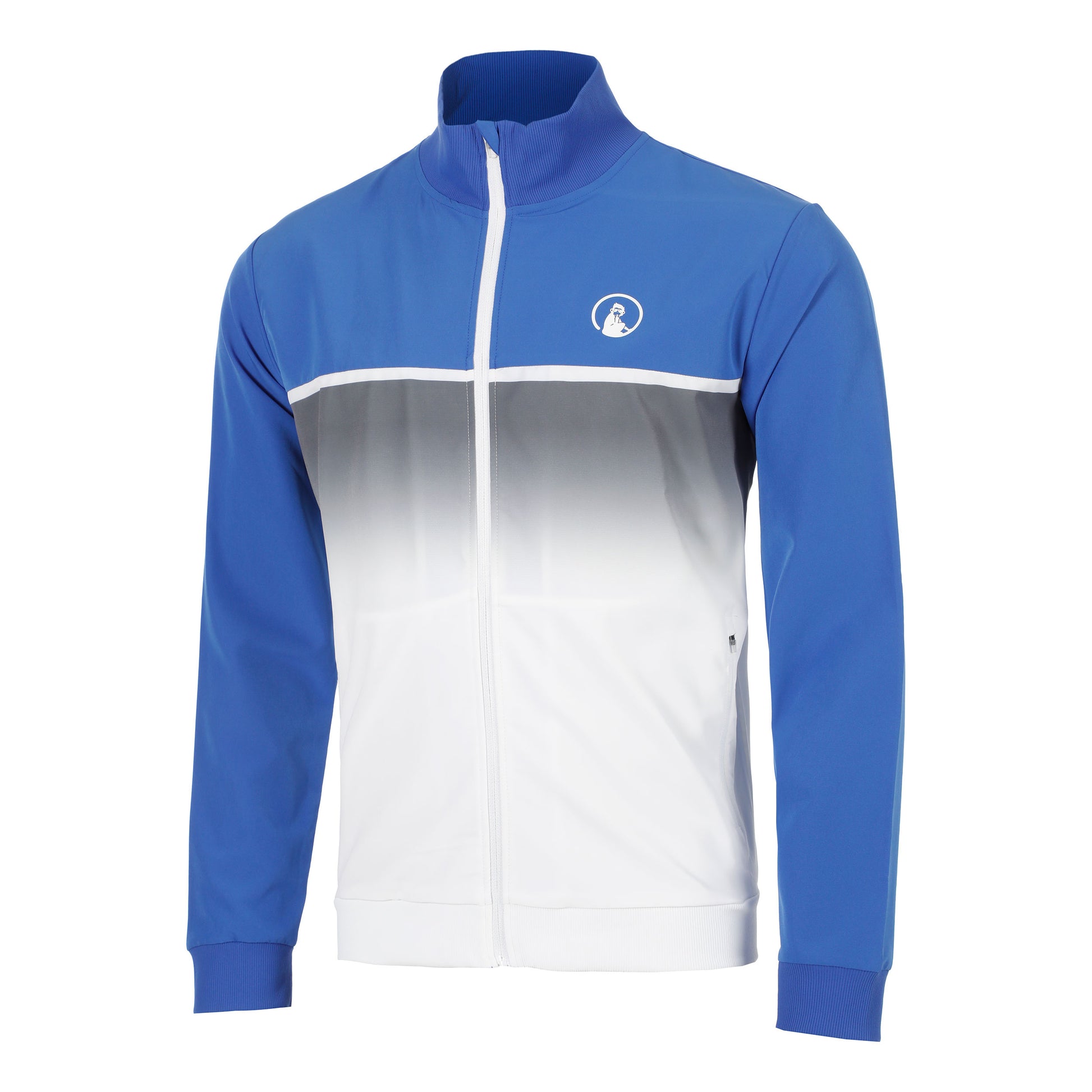 Quiet Please Faded Trainingsjack Heren - blauw, wit