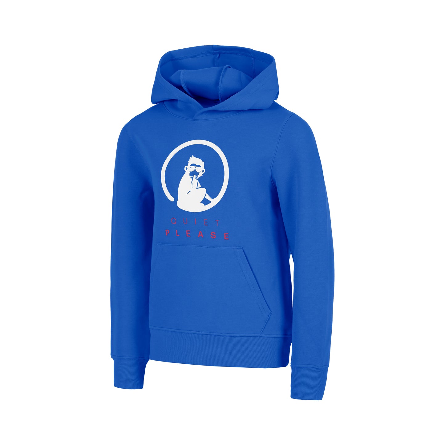 Quiet Please Baseline Sweater met capuchon Jongens - blauw, wit