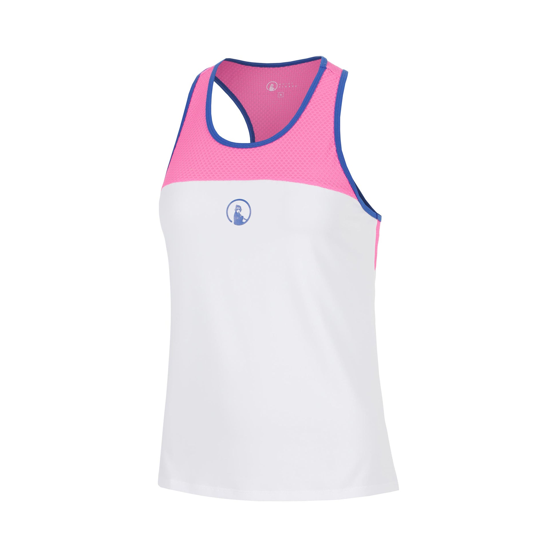 Quiet Please Racerback Tanktop Meisjes - pink, wit
