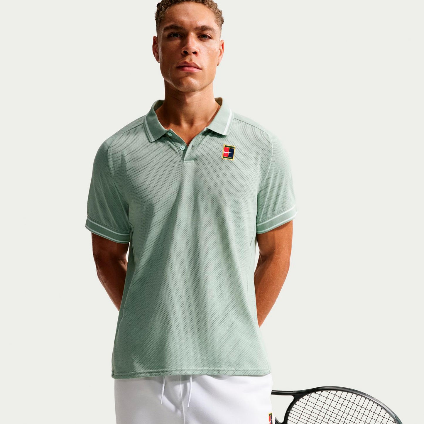 Nike Court Heritage Polo Heren - grijsgroen
