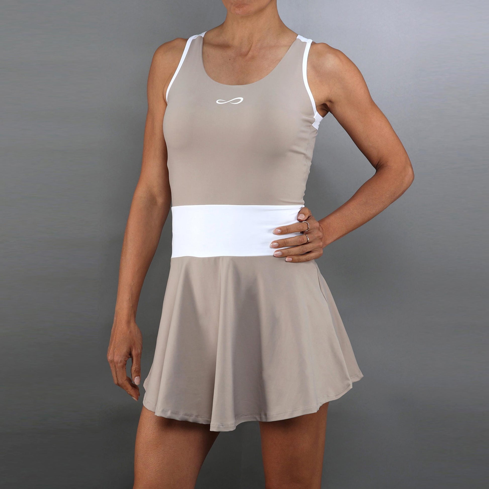 Endless Orbit Jurk Dames-beige, wit