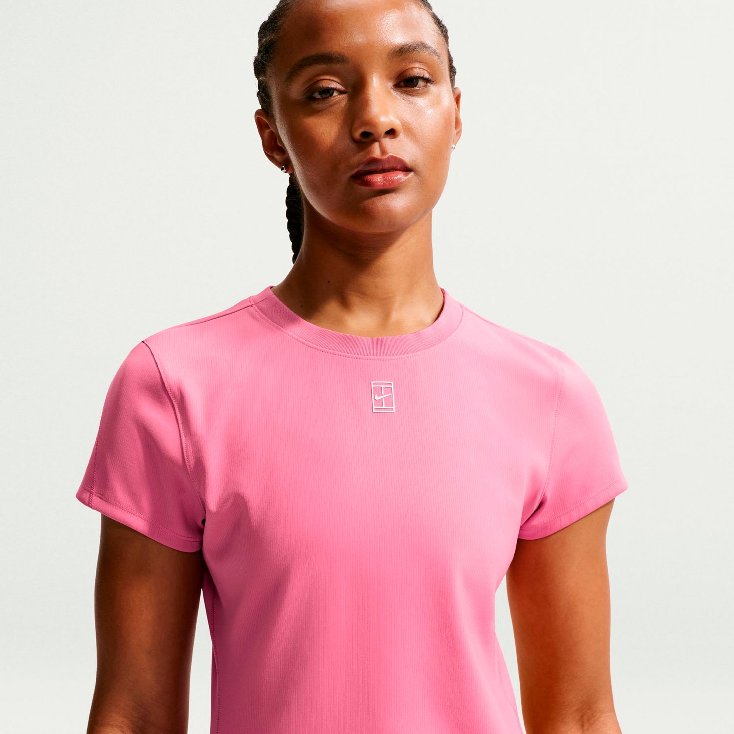 Nike Court Dri-FIT Advantage T-shirt Dames - roze