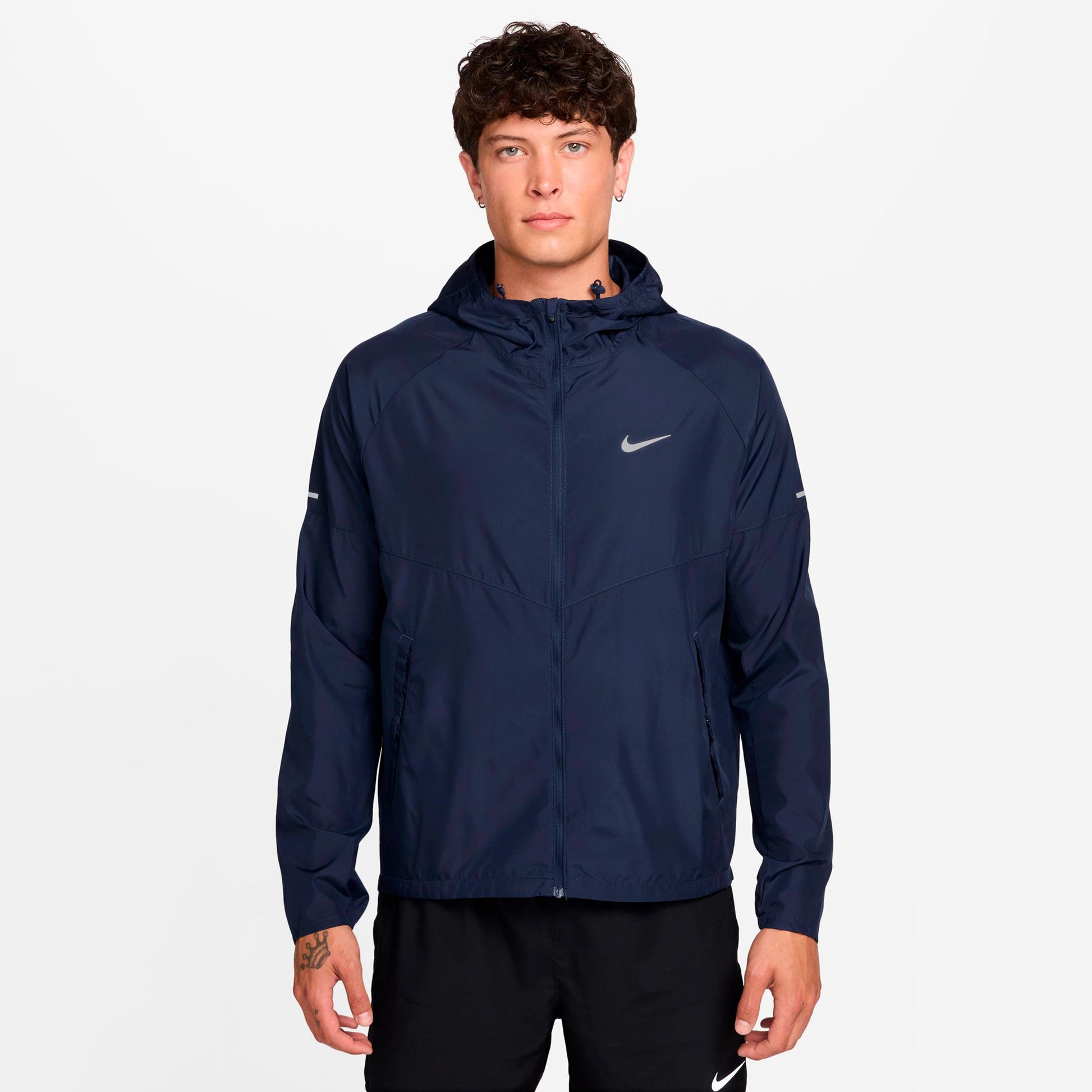Nike Miler Hardloopjas Heren - donkerblauw, zilver