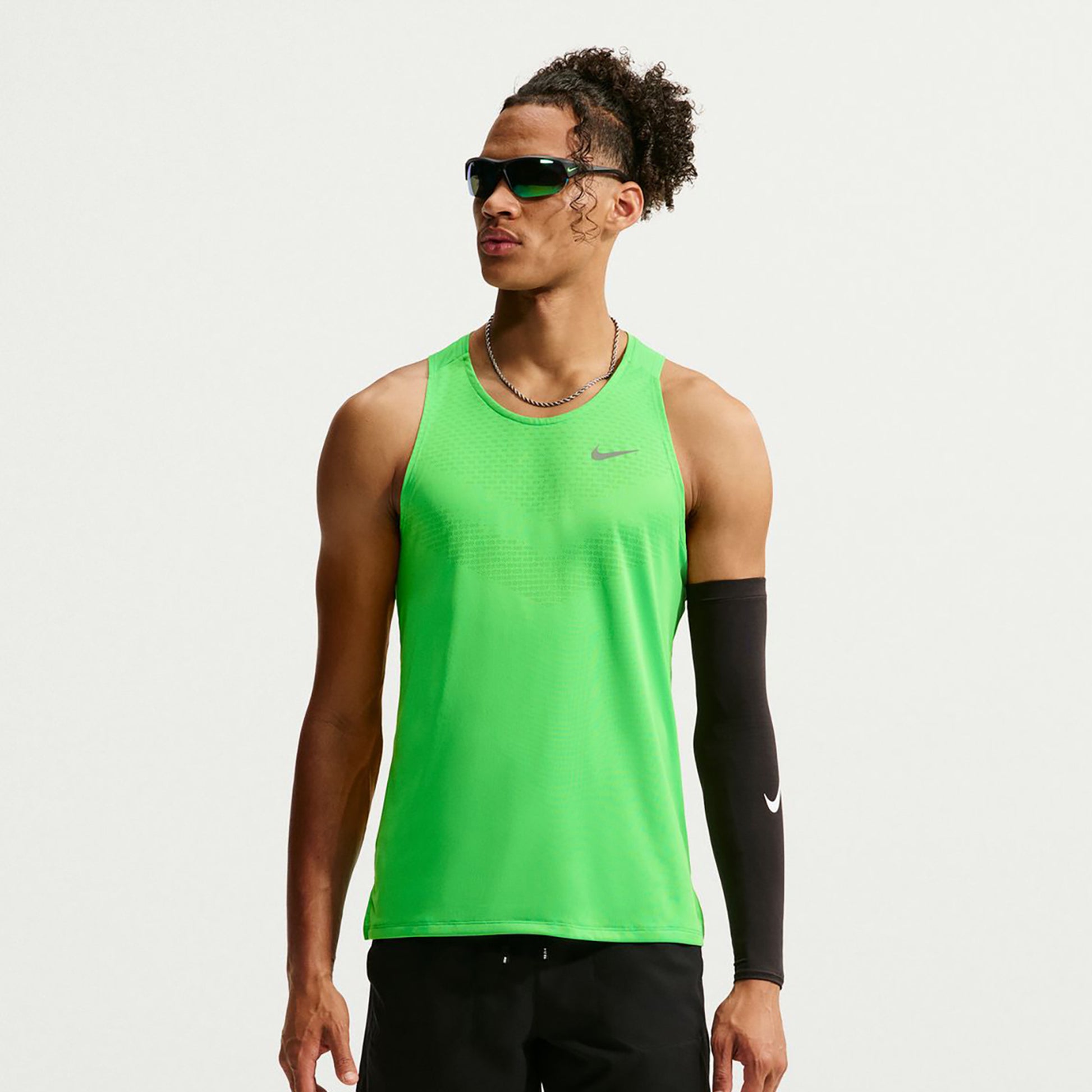 Nike Stride  Hardloopshirt Heren - groen, zilver
