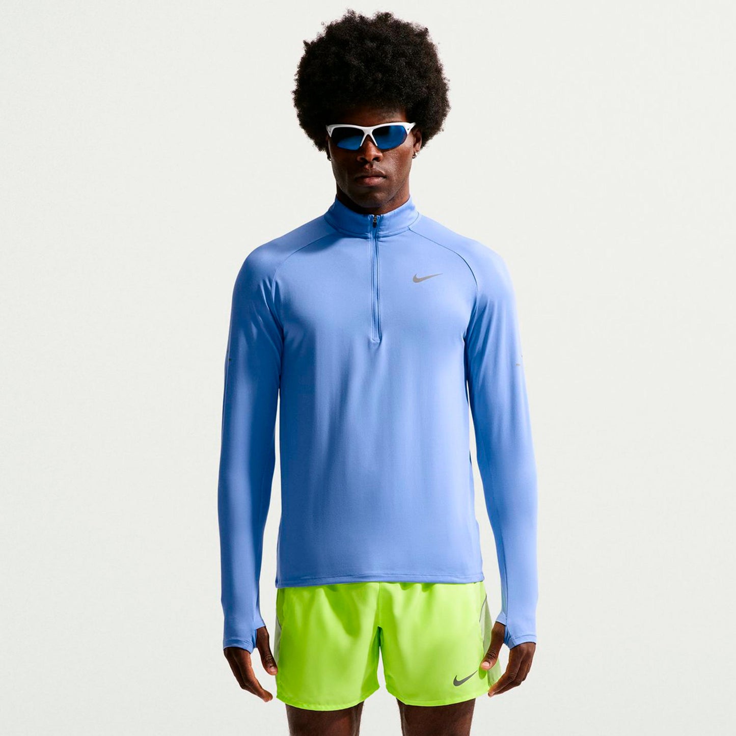 Nike Stride Hardloopshirt Heren - lichtblauw, zilver