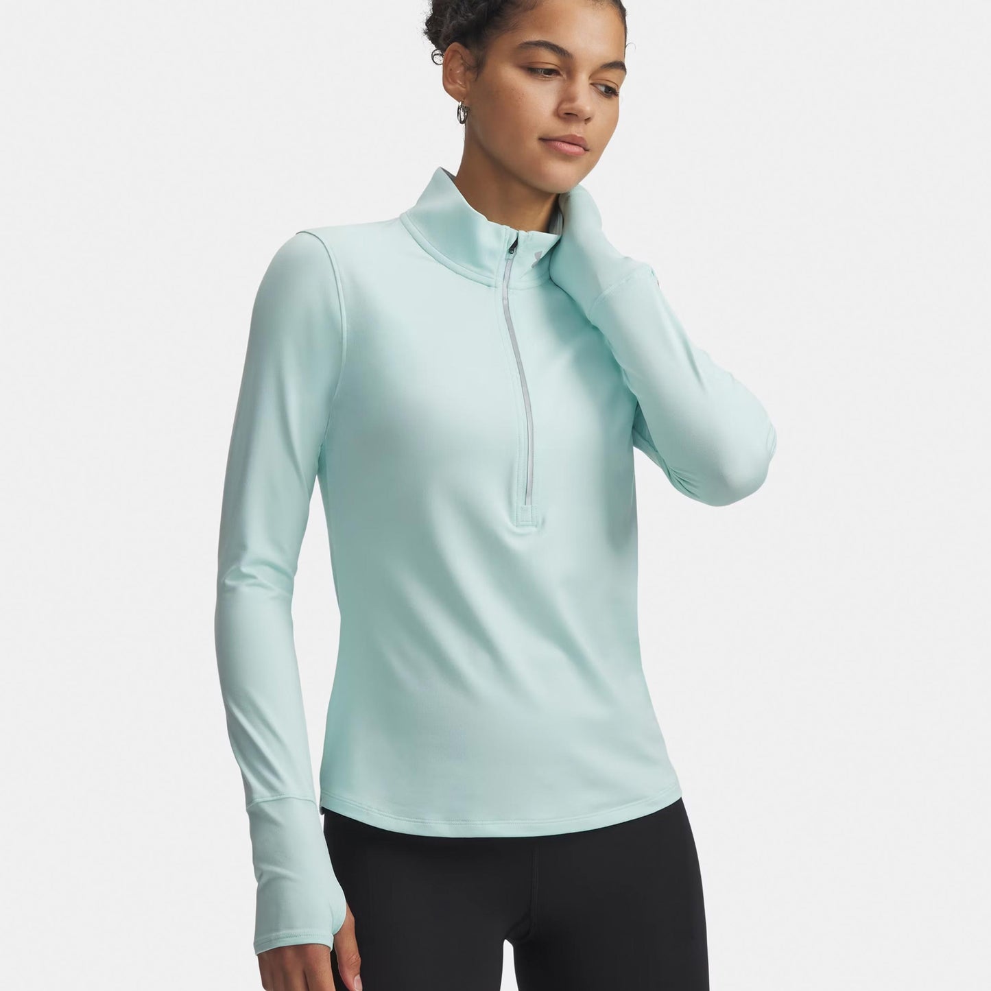 Under Armour Launch Pro Half Zip  Hardloopshirt Dames-mint, zilver