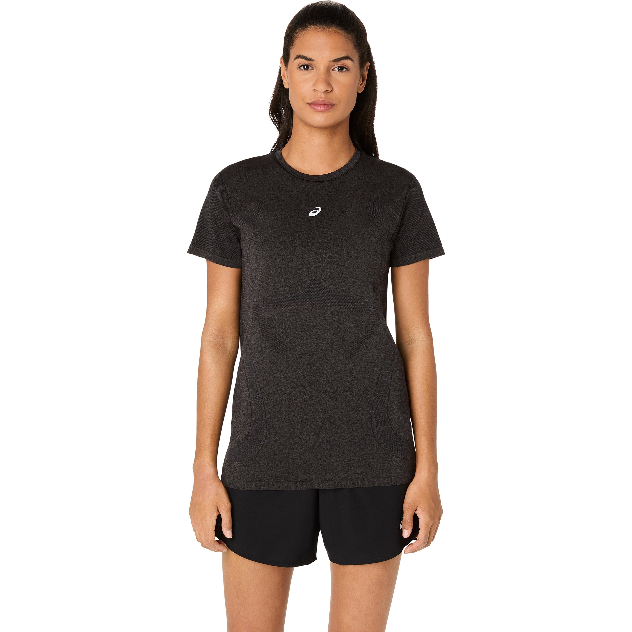 ASICS Road Seamless  Hardloopshirt Dames - zwart, donkergrijs