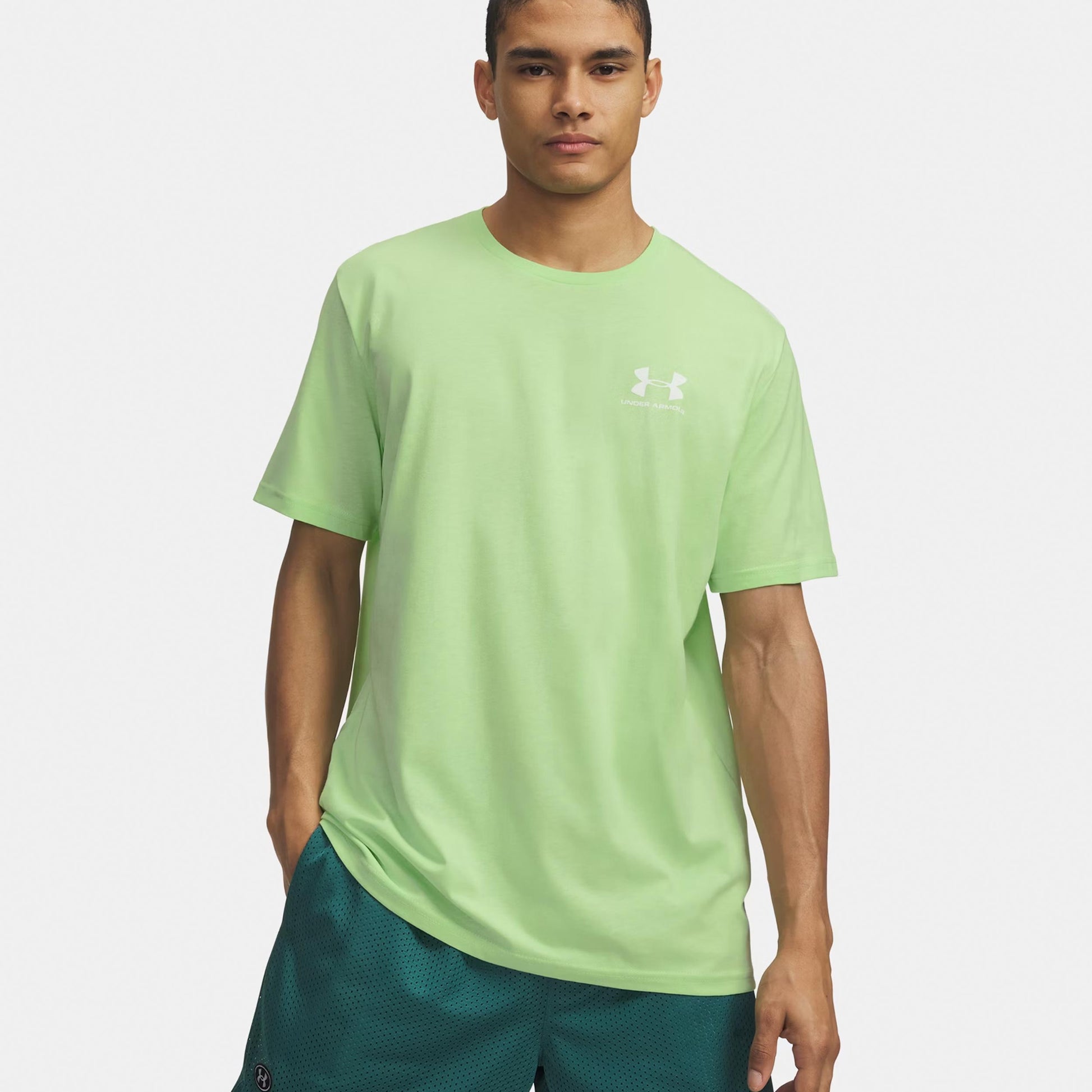Under Armour Sportstyle Left Chef T-shirt Heren-groen, wit