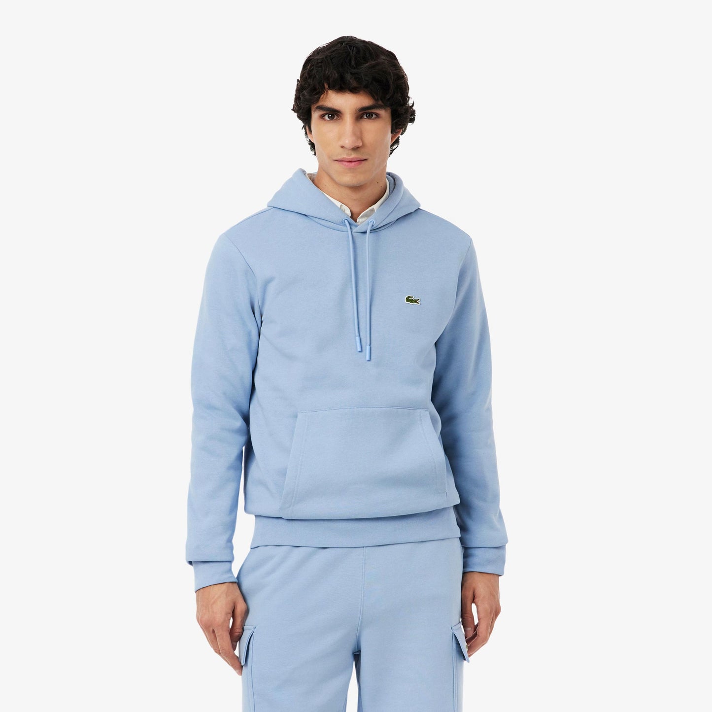 Lacoste Sweater met capuchon Heren - blauwgrijs, groen