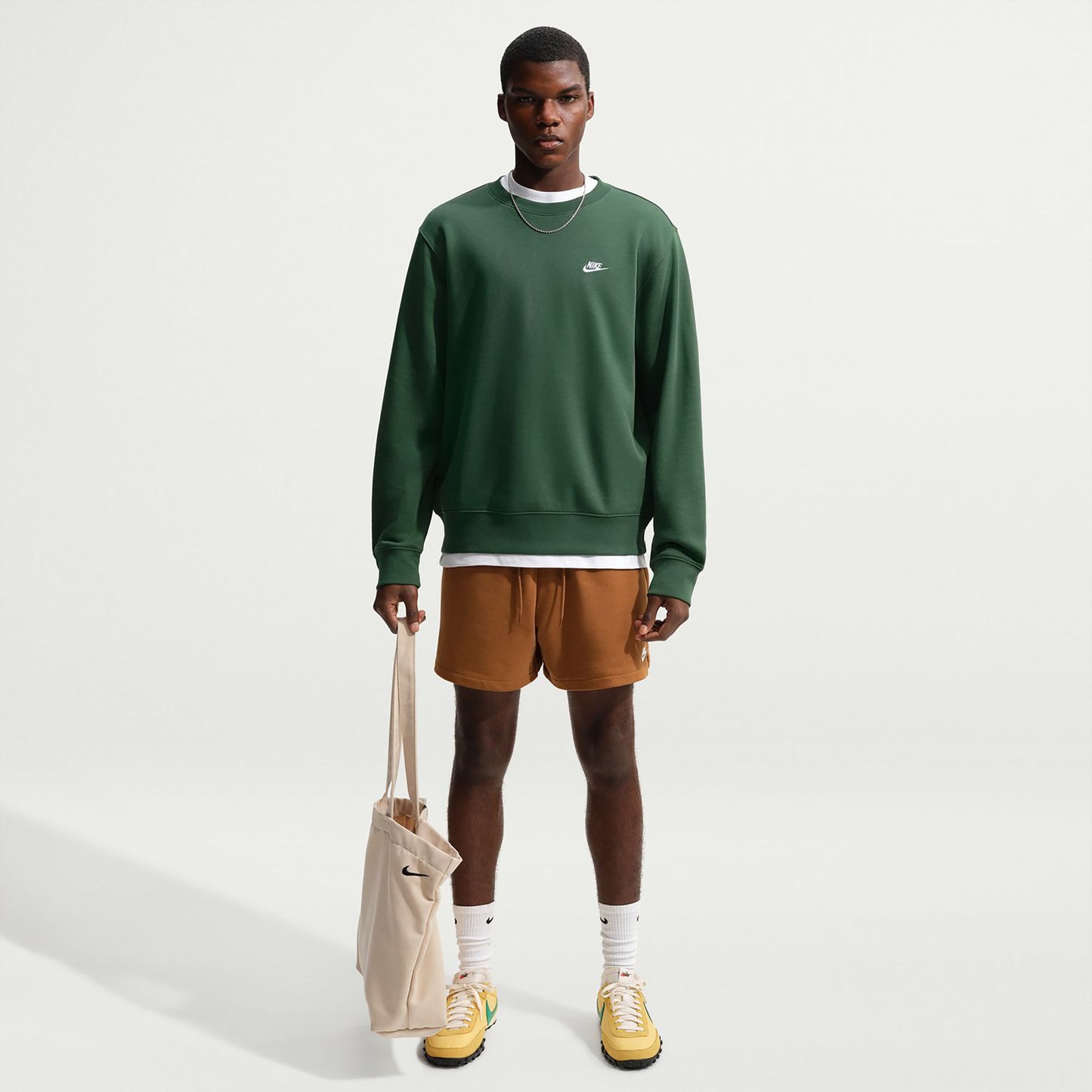 Nike Club Crew Sweatshirt Heren - donkergroen