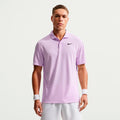 Dri-Fit Victory Court Solid Polo Heren - mauve, zwart