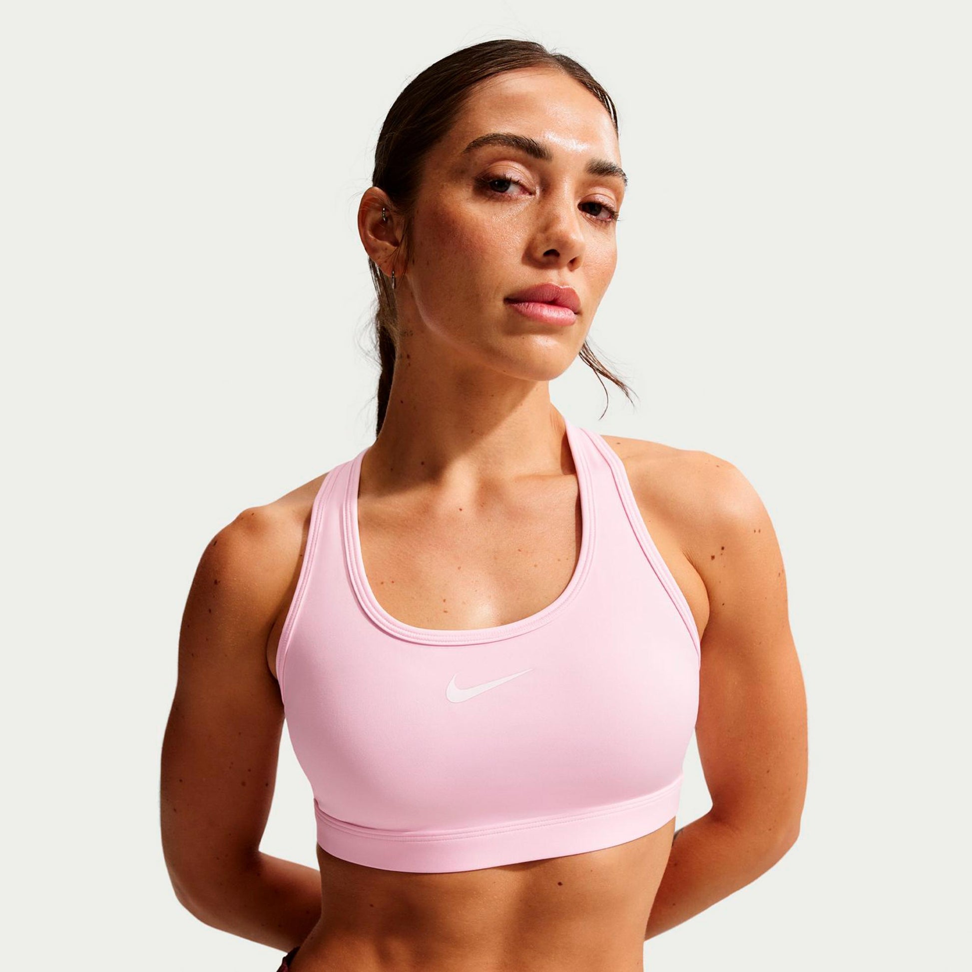 Nike Swoosh Medium Sport-bh Dames-roze, mauve