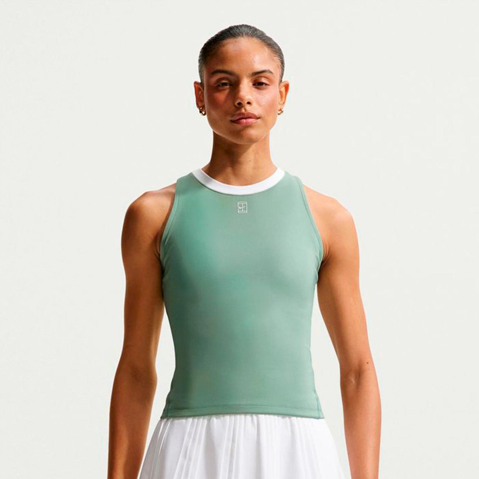Nike Court Dri-FIT Advantage Tanktop Dames - grijsgroen, wit