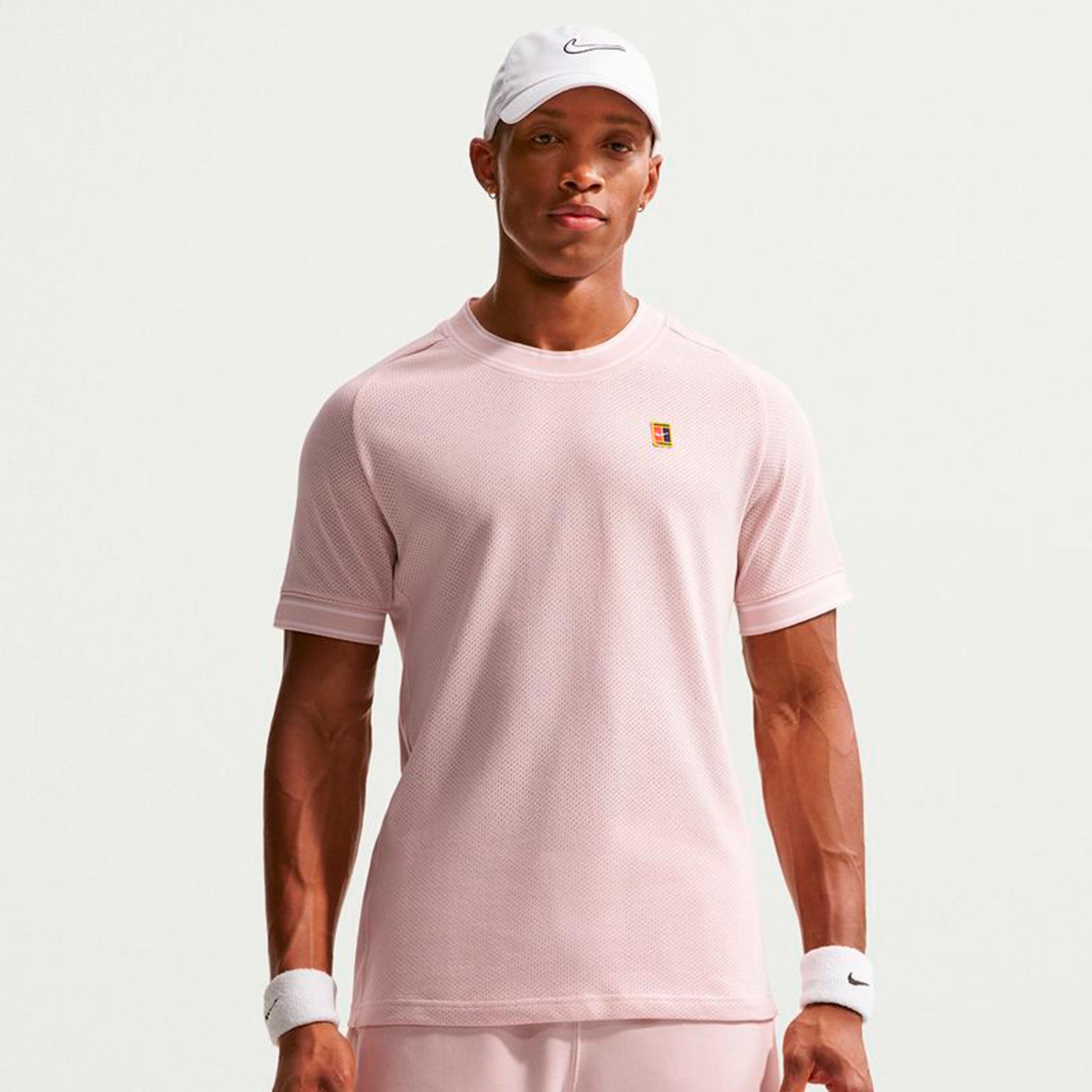 Nike Court Heritage T-shirt Heren - oud roze, beige