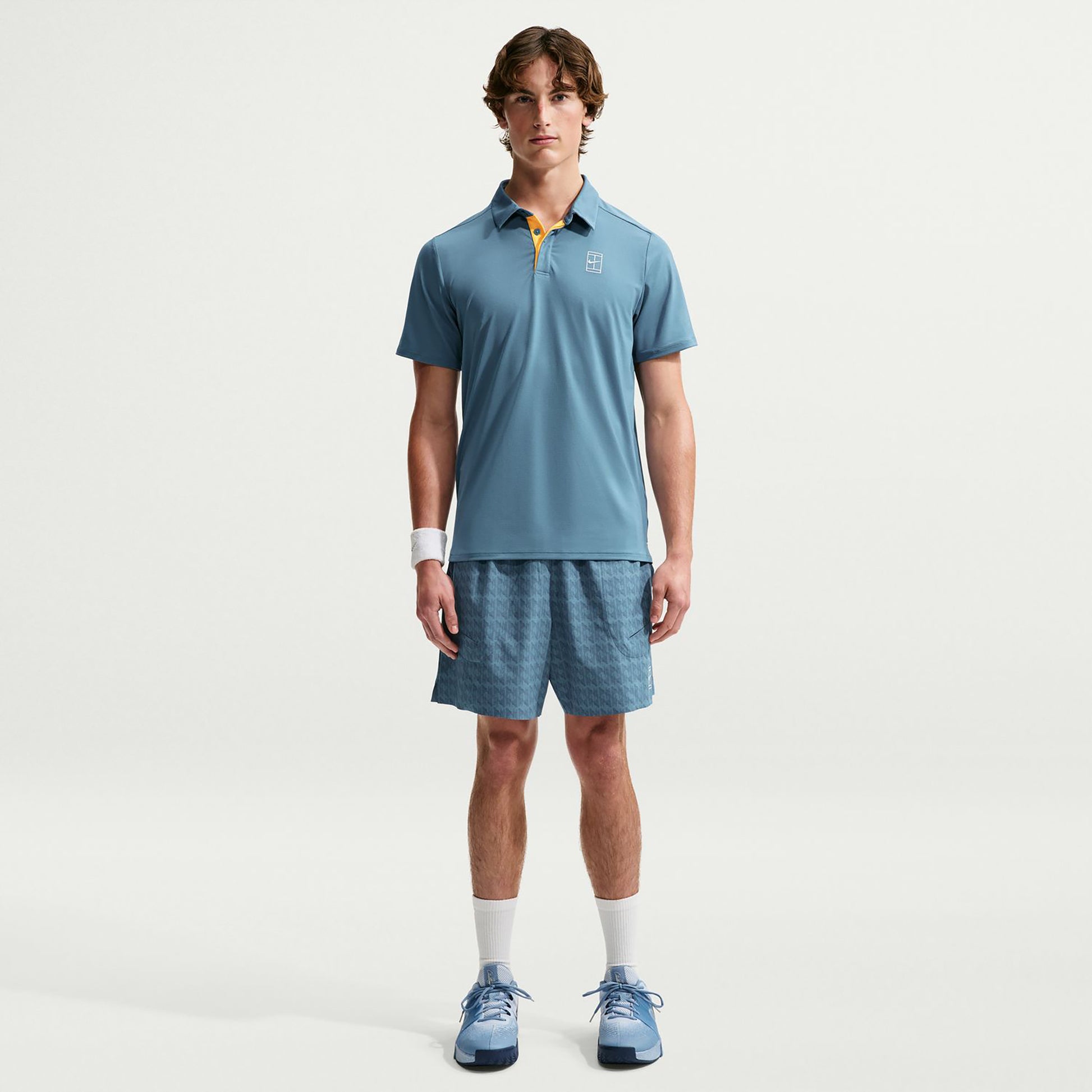 Nike Court Dri-FIT Advantage Polo Heren - petrolblauw