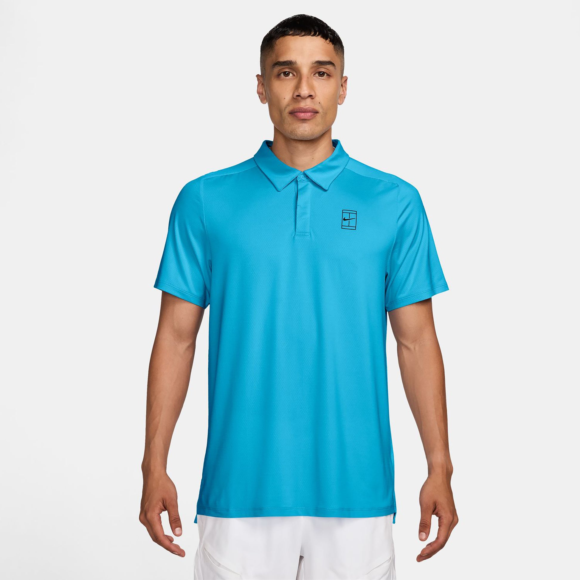 Nike Court Dri-FIT Advantage Polo Heren - lichtblauw, zwart
