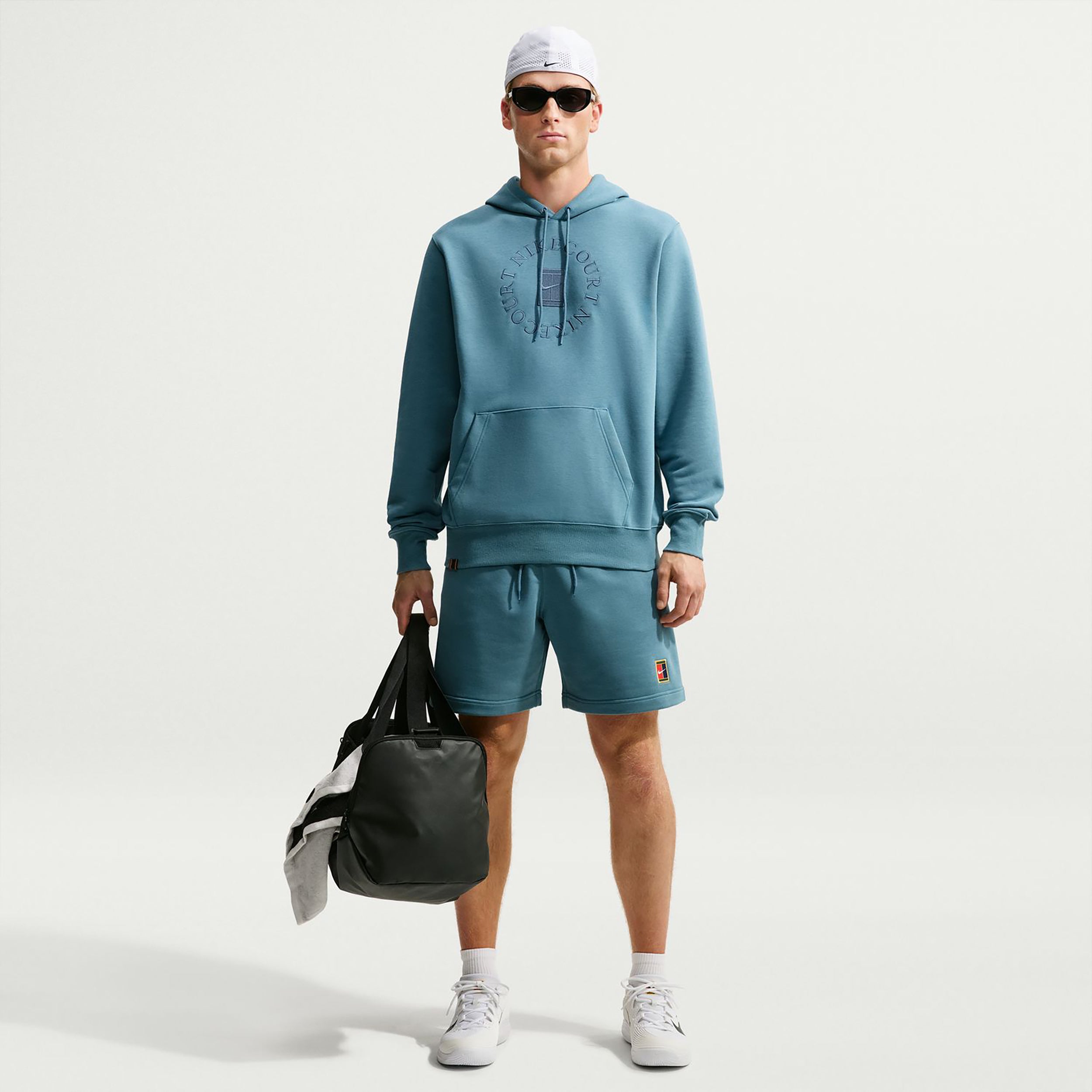 Nike Court Dri-Fit Heritage Sweater met capuchon Heren - petrolblauw