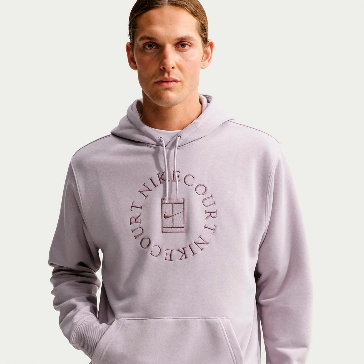 Nike Court Dri-Fit Heritage Sweater met capuchon Heren - grijs, mauve