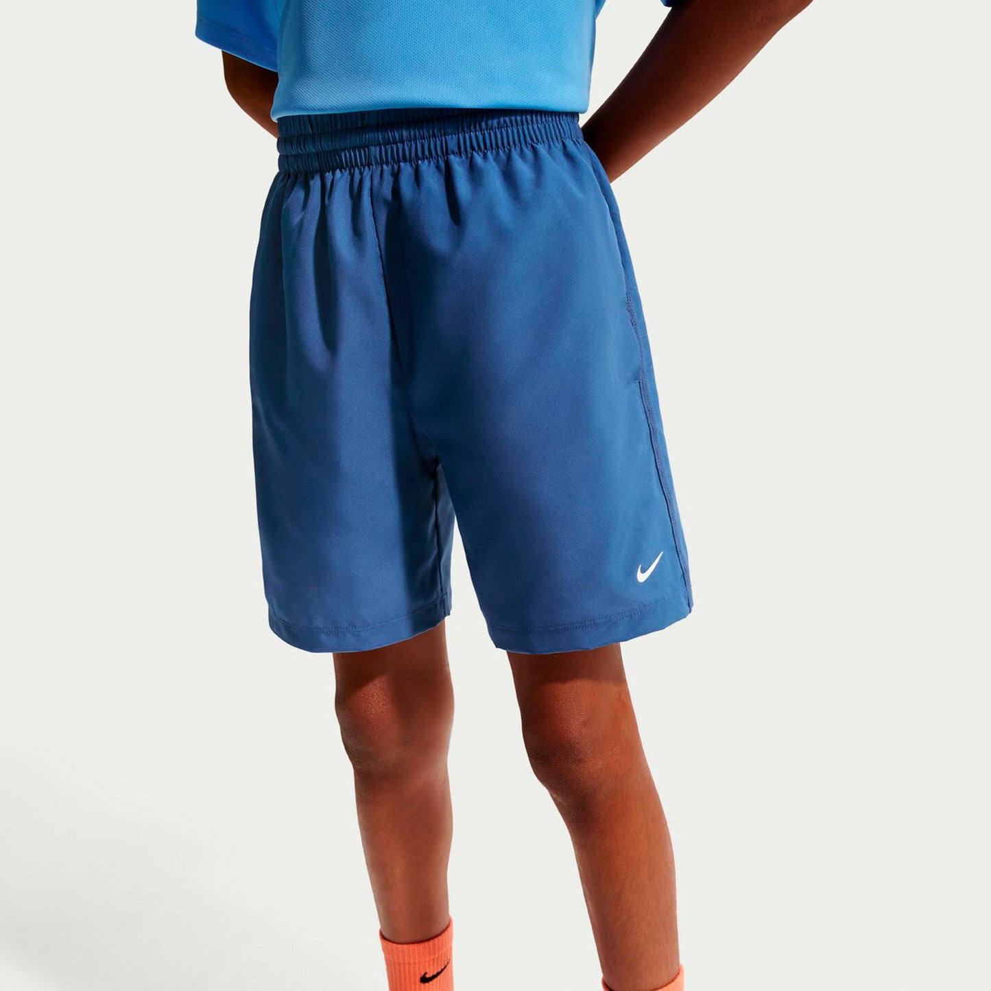 Nike Big Shorts Jongens-petrolblauw, wit