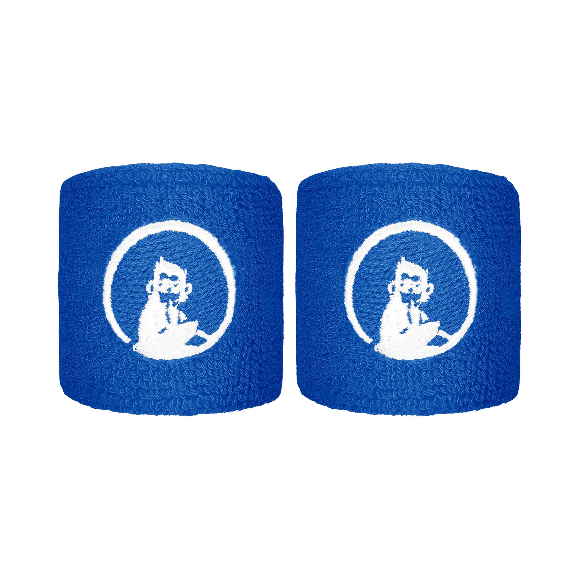 Quiet Please Zweetband Verpakking 2 stuks kort - blauw, wit