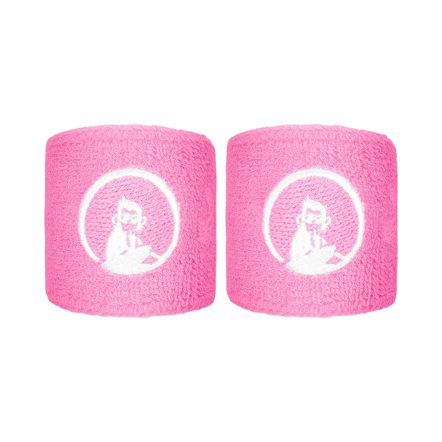 Quiet Please Zweetband Verpakking 2 stuks kort - roze, wit