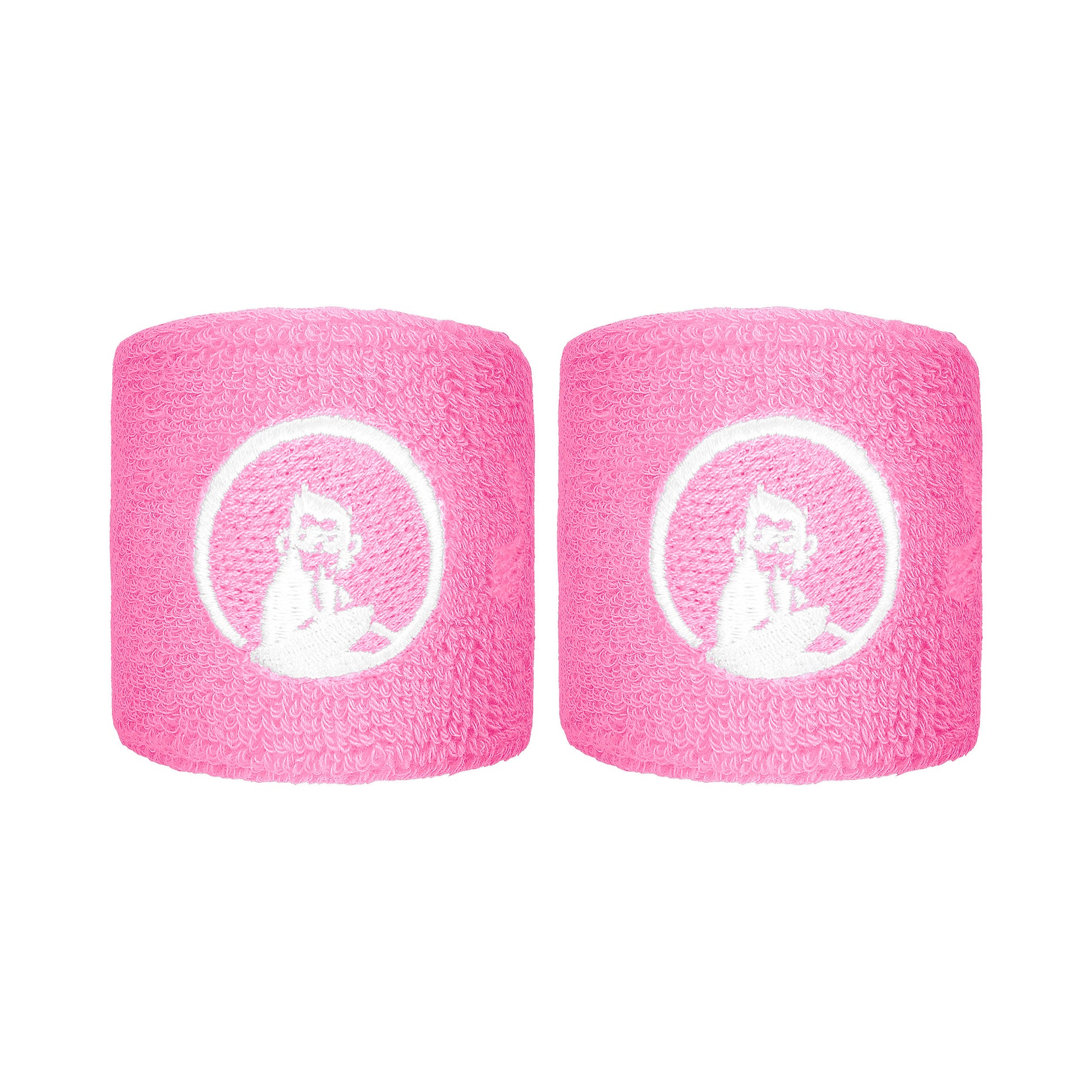 Quiet Please Zweetband Verpakking 2 stuks kort - roze, wit