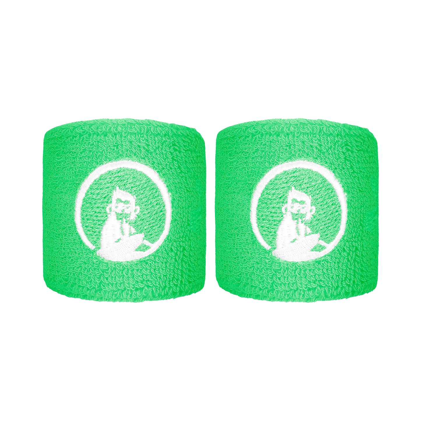 Quiet Please Zweetband Verpakking 2 stuks kort - groen, wit