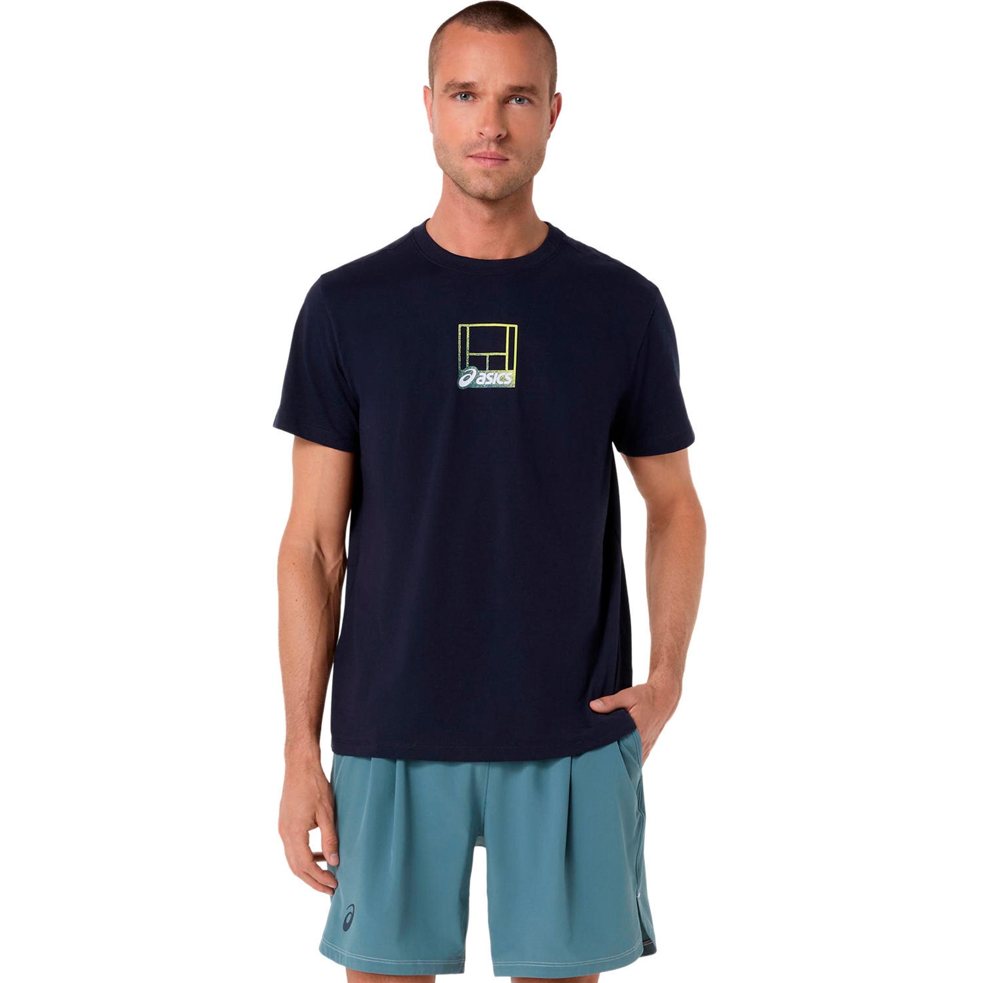 ASICS Court Core Graphic T-shirt Heren-donkerblauw