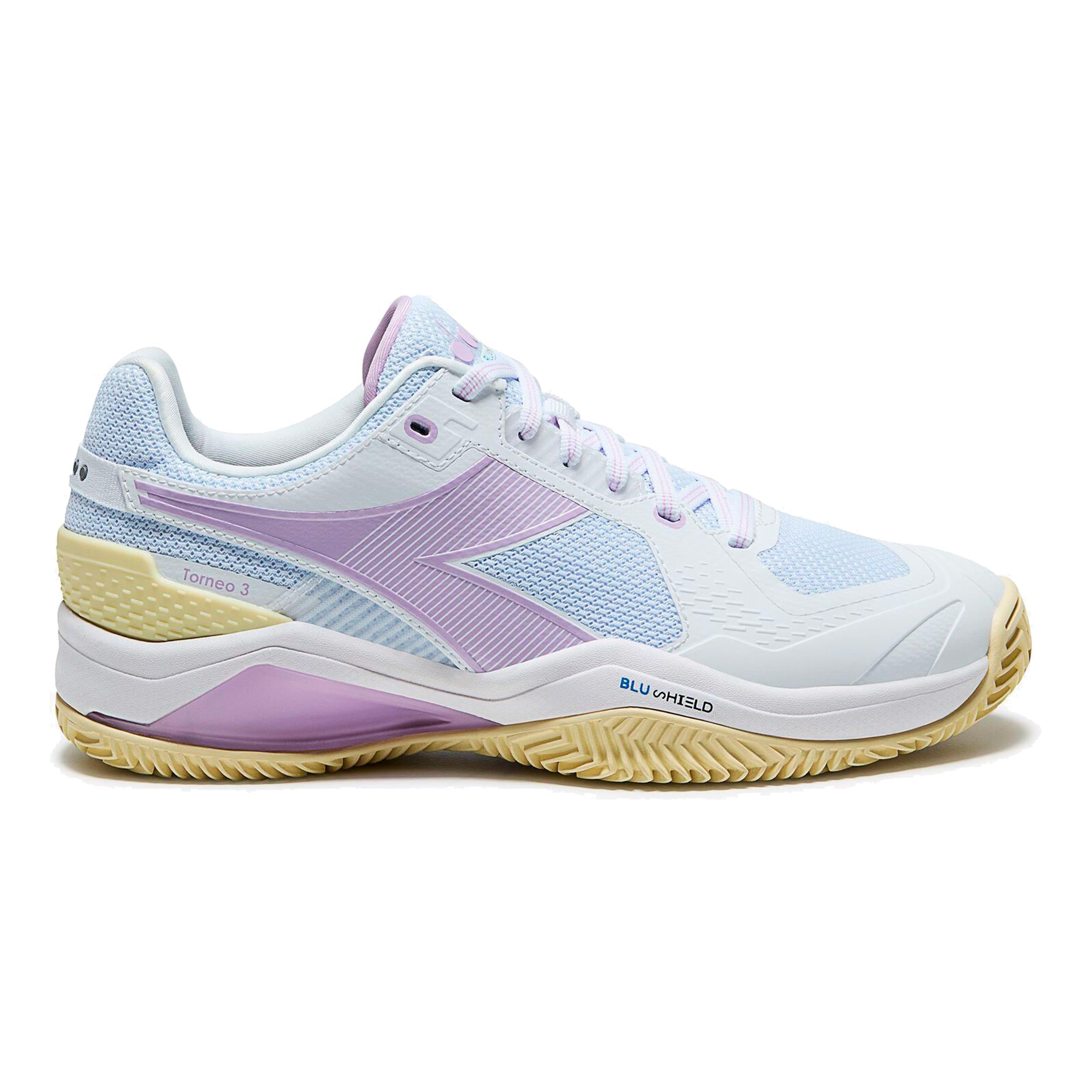 Diadora Blushield Torneo 3 Gravelschoen Dames - wit, mauve