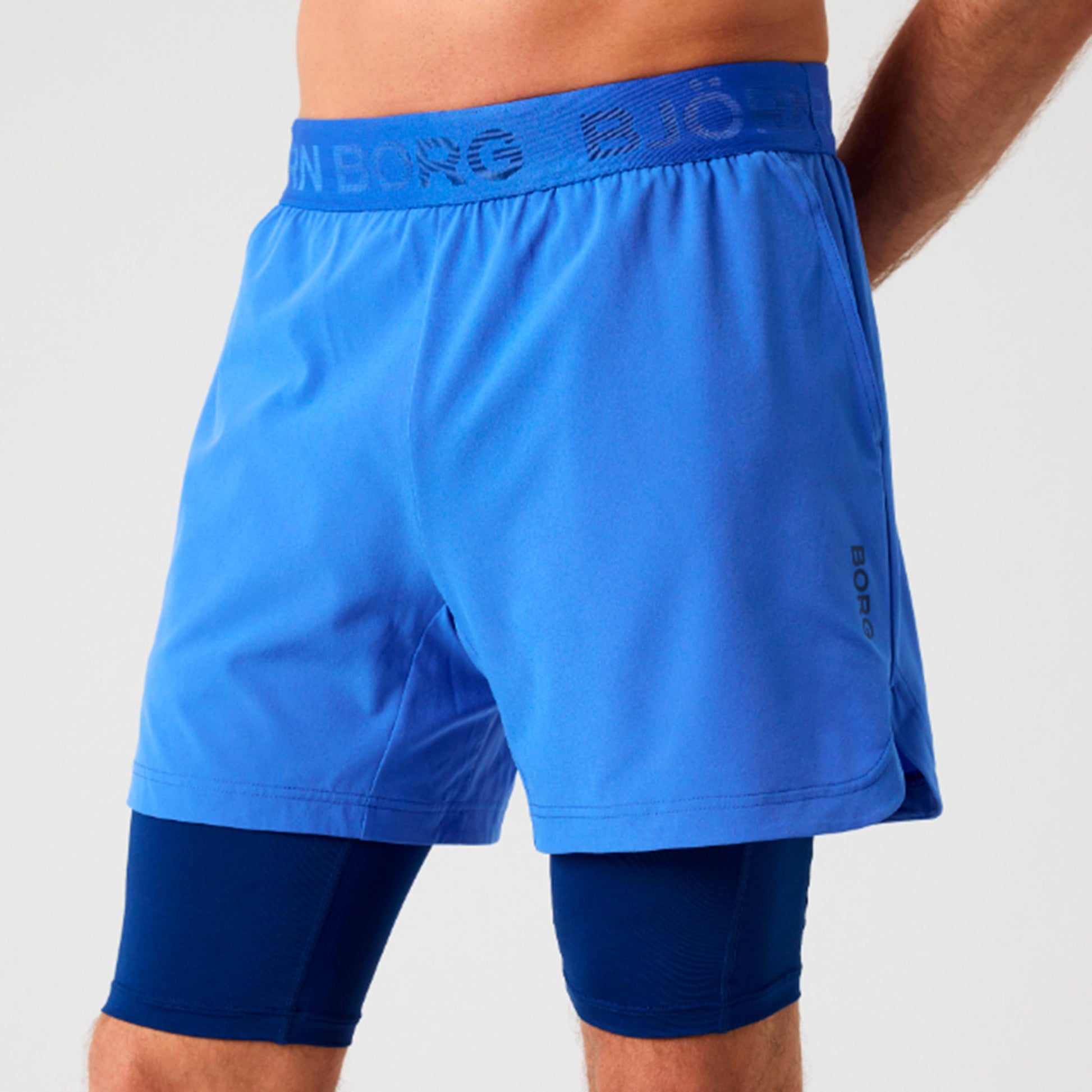 Björn Borg Borg 2 In 1 Shorts Heren - lichtblauw