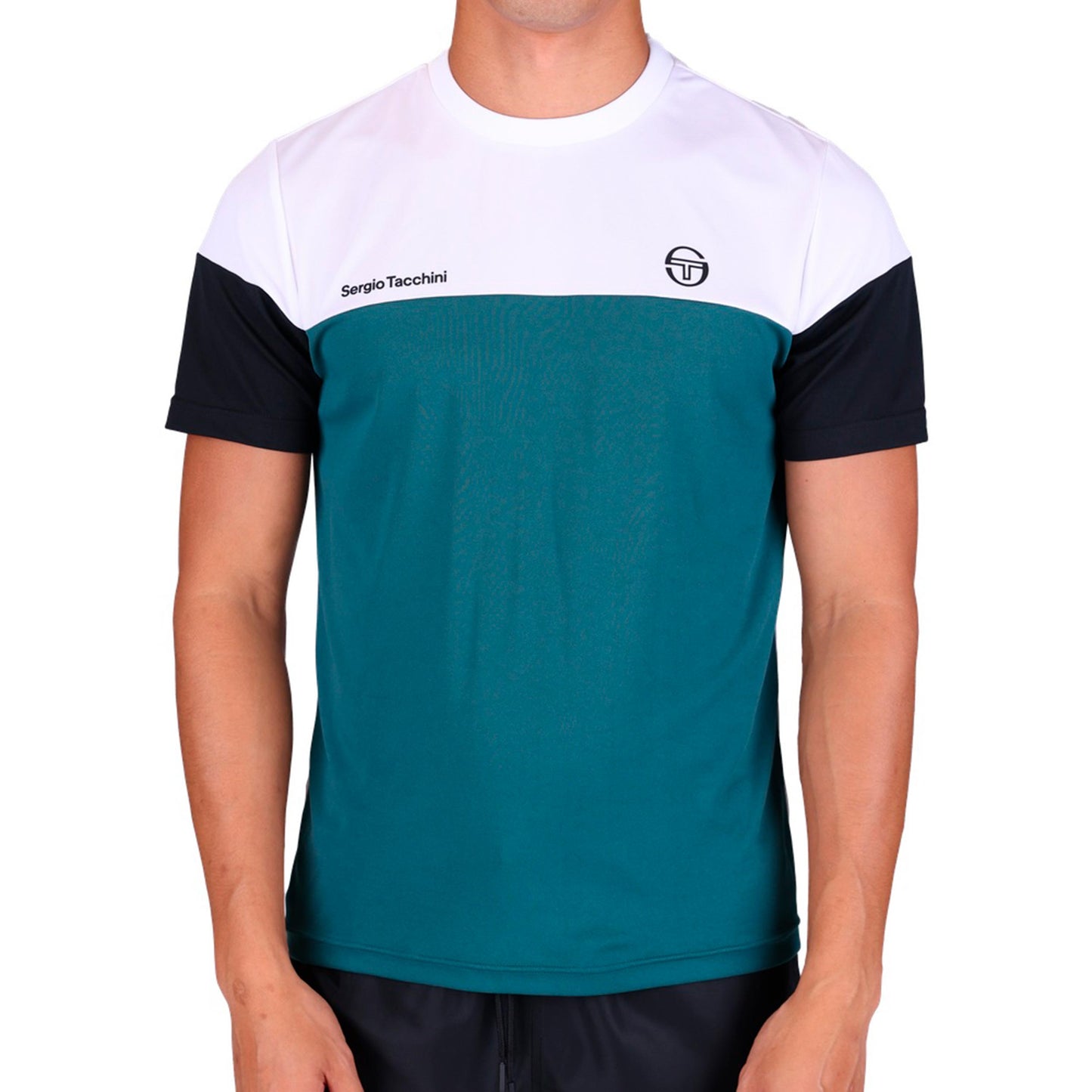 Sergio Tacchini Prave T-shirt Heren - wit, petrolblauw
