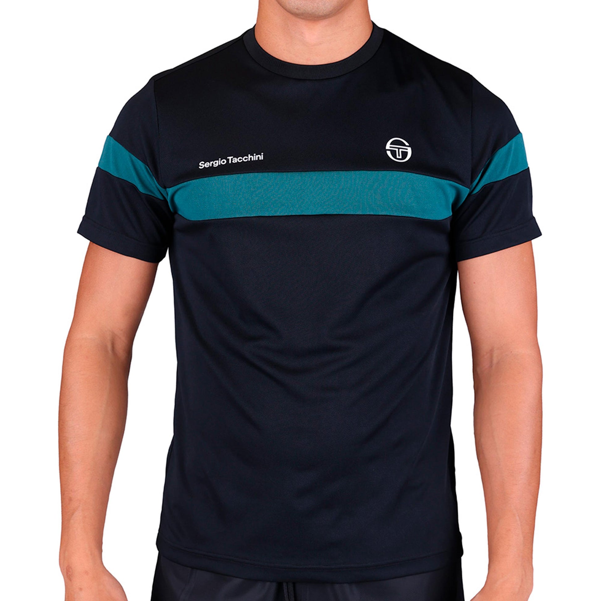 Sergio Tacchini Leone PL T-shirt Heren - zwart, petrolblauw