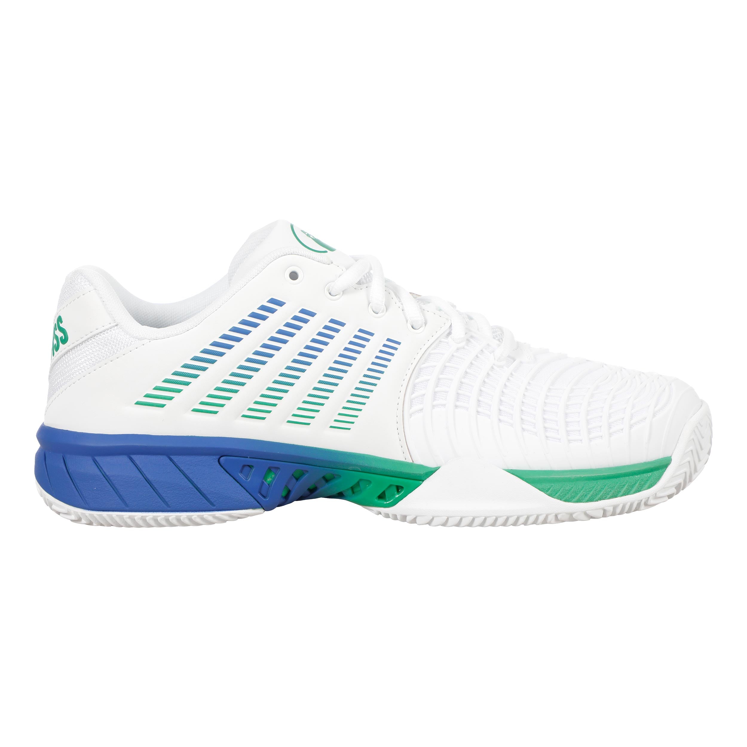 K-Swiss Express Light 3 x Quiet Please Gravelschoen Heren - wit, groen