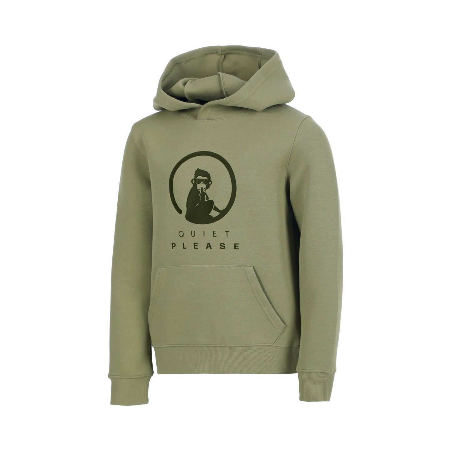 Quiet Please Memories Baseline Logo Sweater met capuchon Jongens - kaki