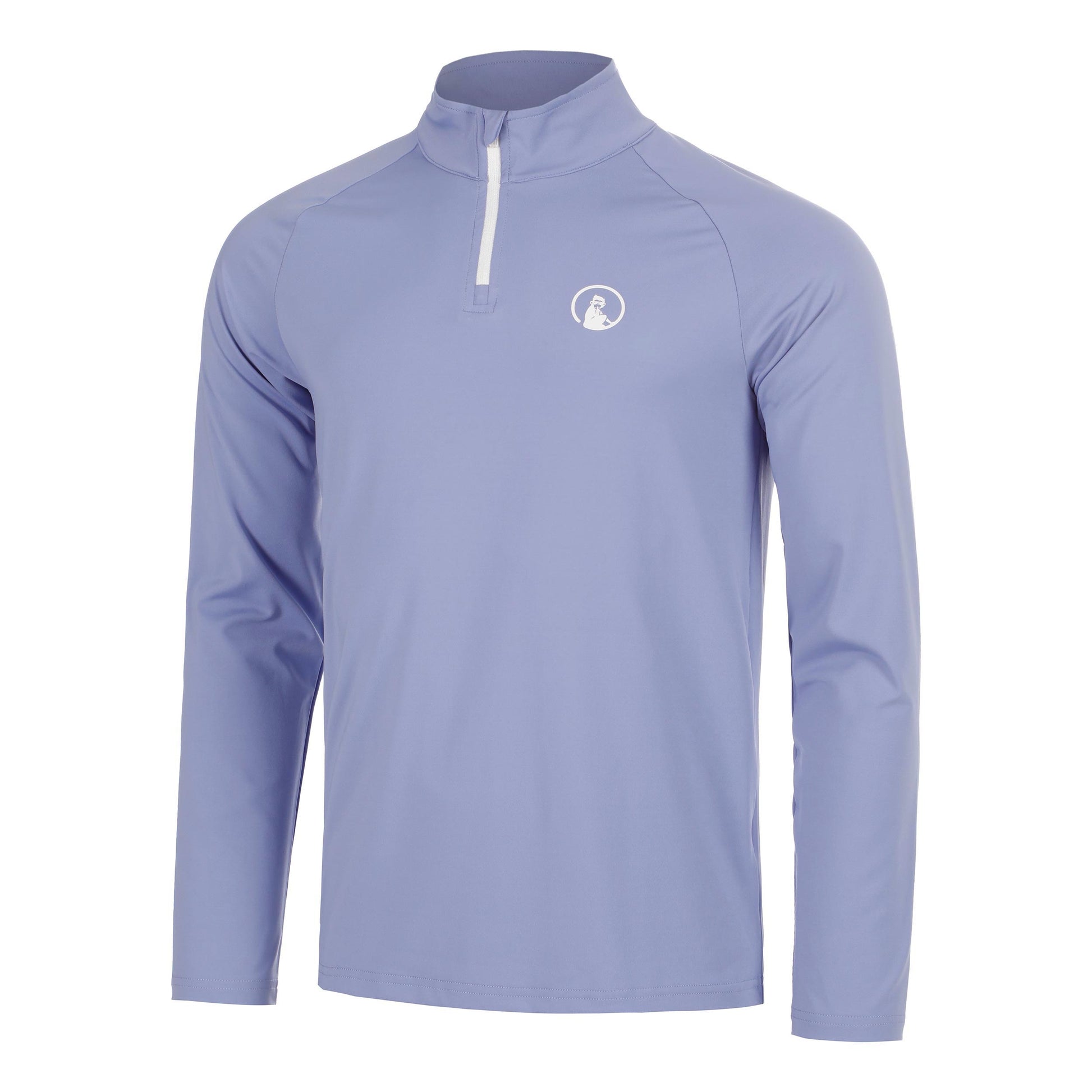 Quiet Please Glow Big Serve 1/4 Zip Longsleeve Heren - blauw, crème