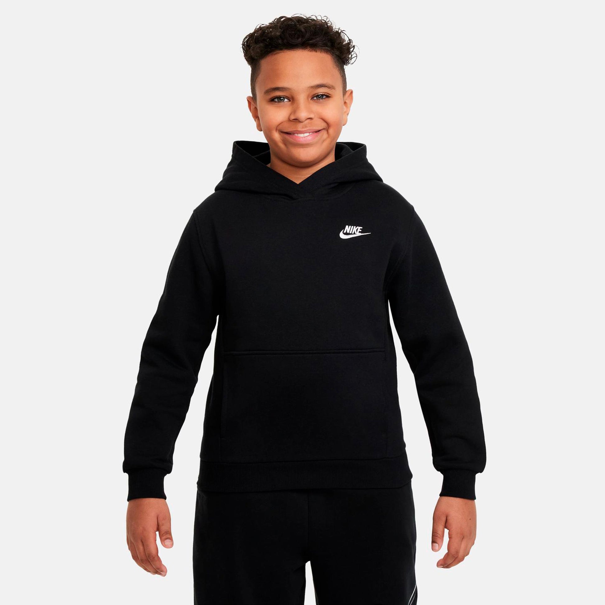 Nike Club Fleece Sweater met capuchon Kinderen - zwart
