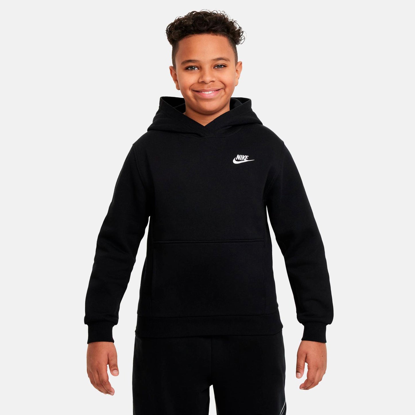 Nike Club Fleece Sweater met capuchon Kinderen - zwart